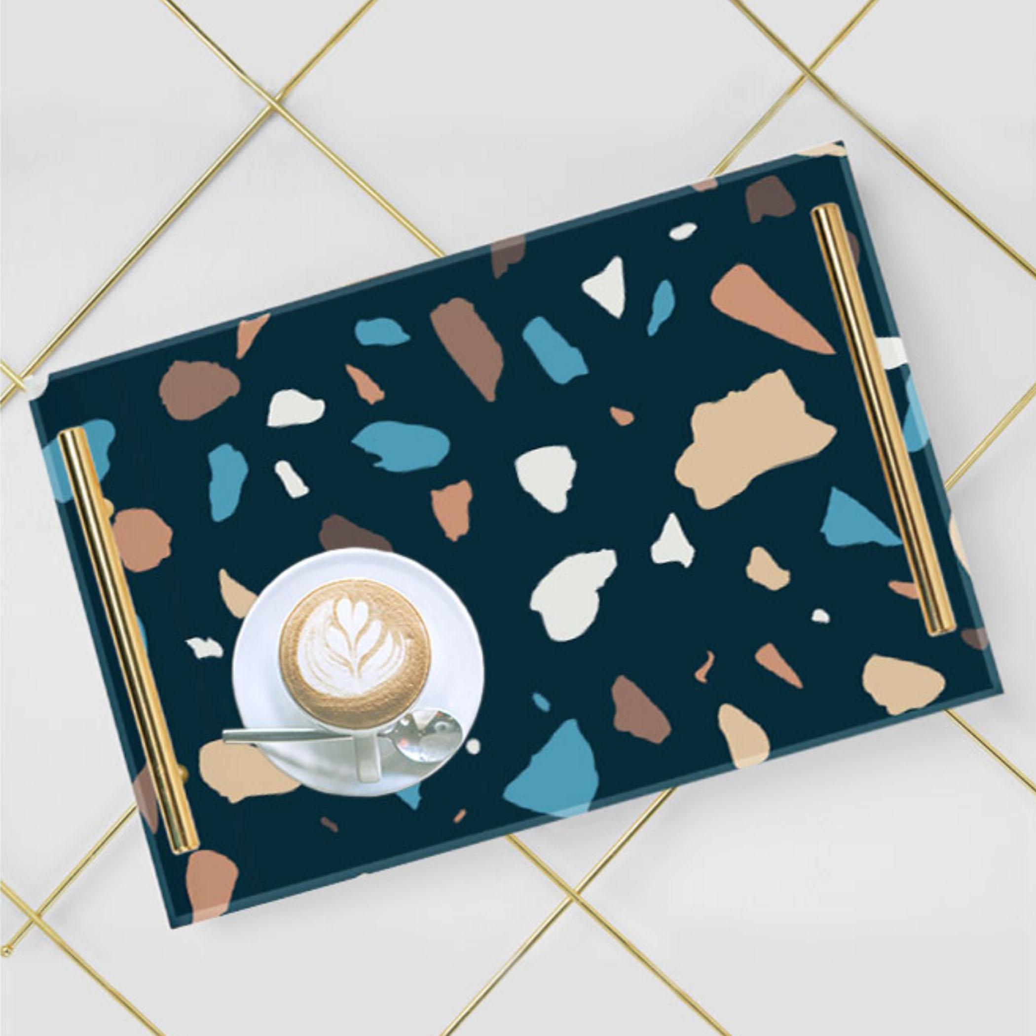 Decorative Acrylic Serving Tray with Gold Metal Handles and Marble Design 20×30 cm-household-dining-serveware-servingtrays-image-3