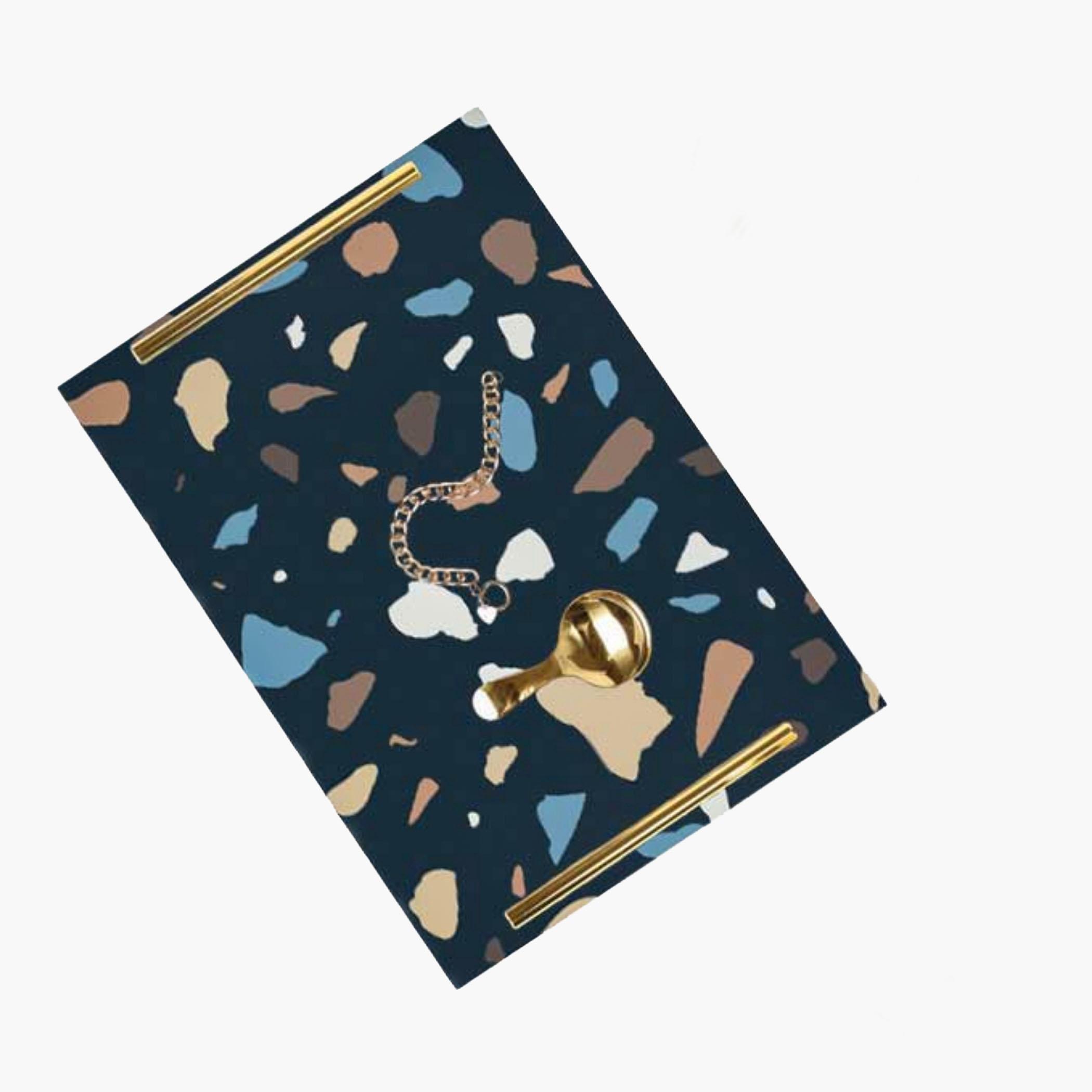 Decorative Acrylic Serving Tray with Gold Metal Handles and Marble Design 20×30 cm-household-dining-serveware-servingtrays-image-5