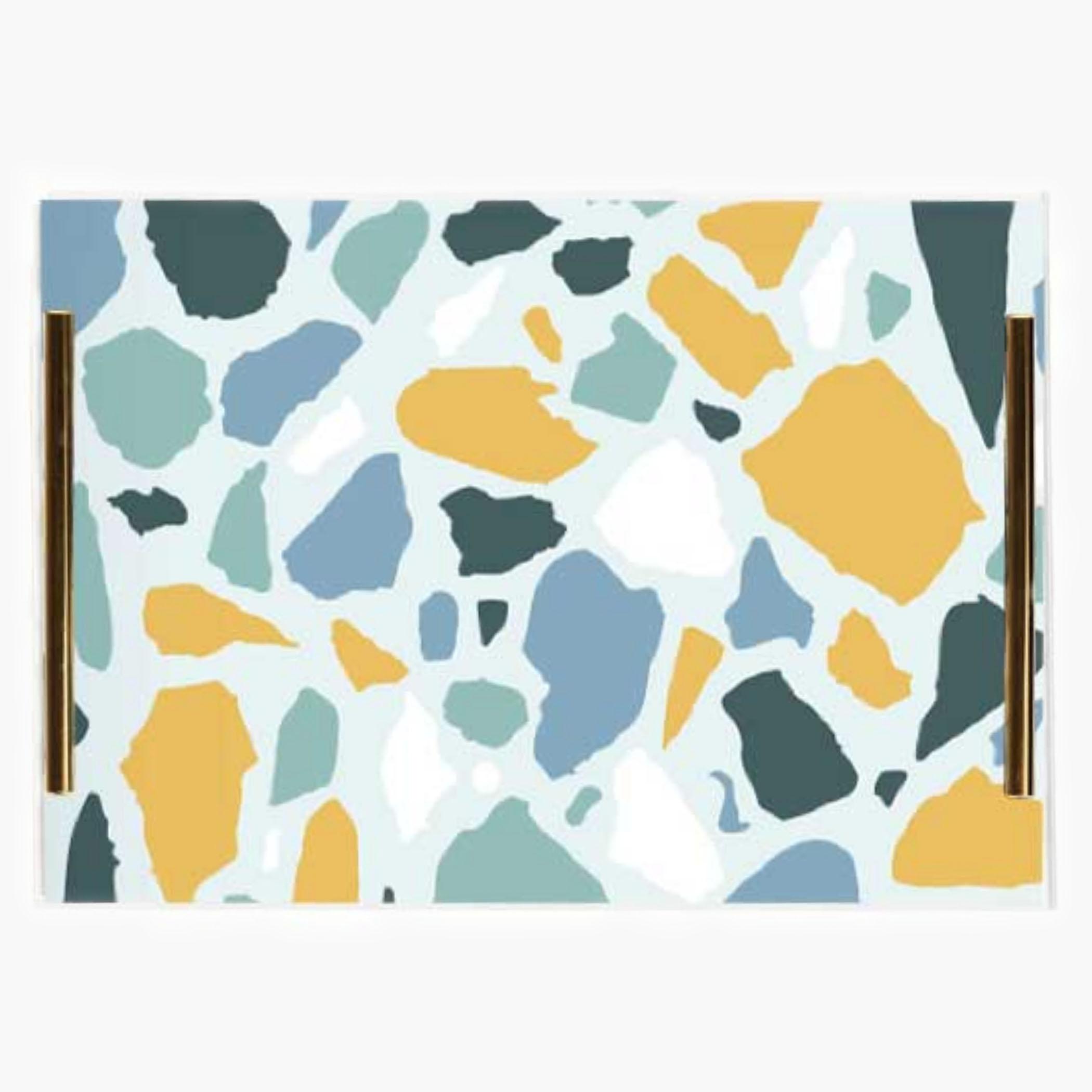 Decorative Acrylic Serving Tray with Gold Metal Handles and Marble Design 24×34 cm-household-dining-serveware-servingtrays-image-4