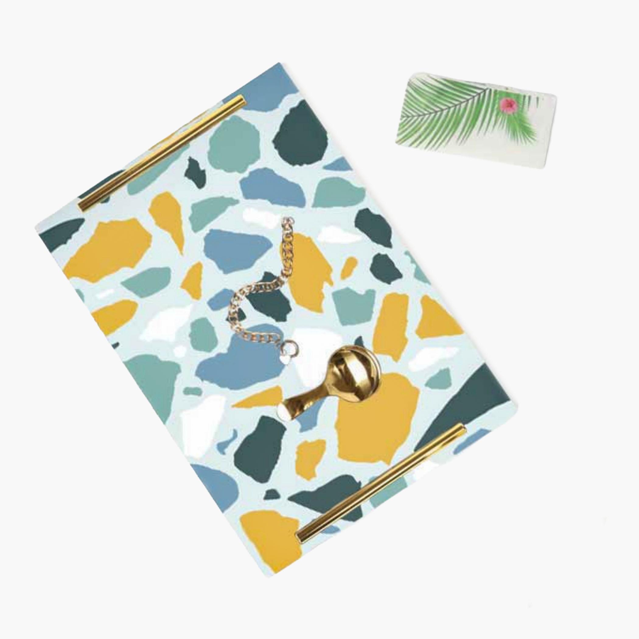 Decorative Acrylic Serving Tray with Gold Metal Handles and Marble Design 20×30 cm-household-dining-serveware-servingtrays-image-5
