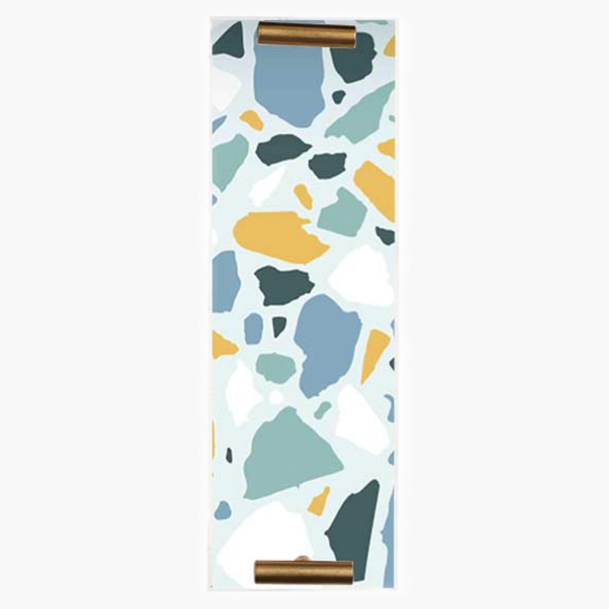 Decorative Acrylic Serving Tray with Gold Metal Handles and Marble Design 10×30 cm-household-dining-serveware-servingtrays-image-2