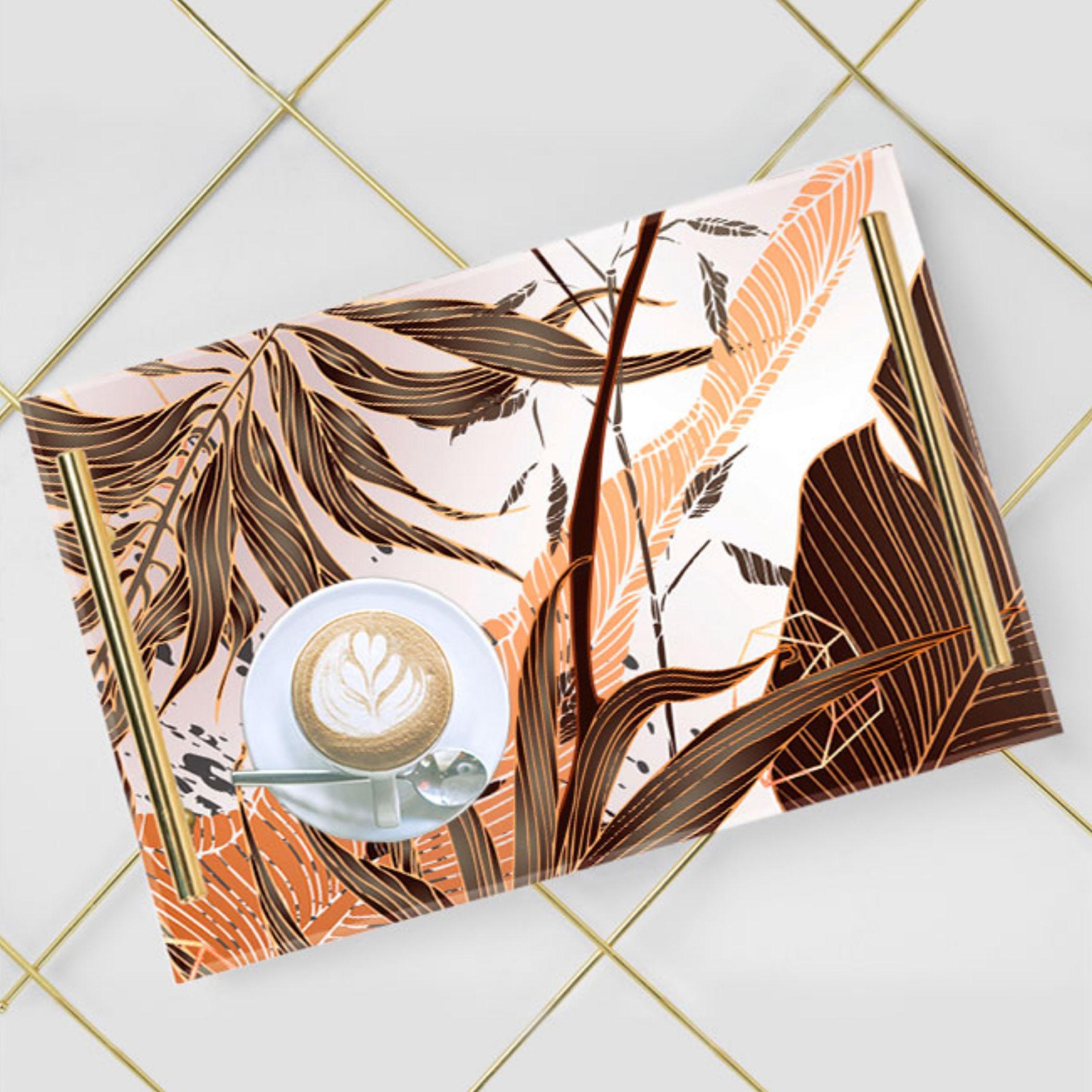 Decorative Acrylic Serving Tray with Gold Metal Handles and Marble Design 24×34 cm-household-dining-serveware-servingtrays-image-3