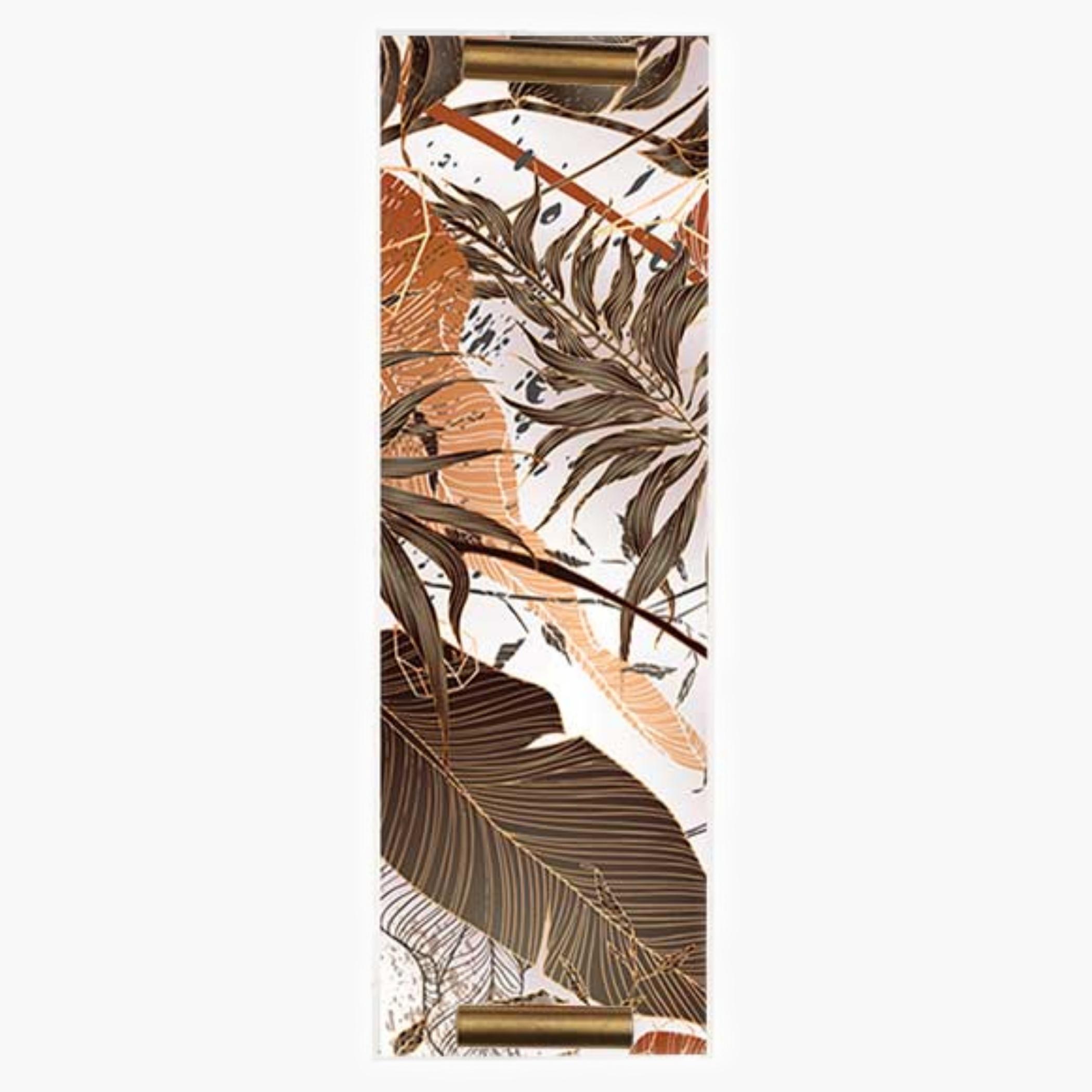 Decorative Acrylic Serving Tray with Gold Metal Handles and Marble Design 10×30 cm-household-dining-serveware-servingtrays-image-4