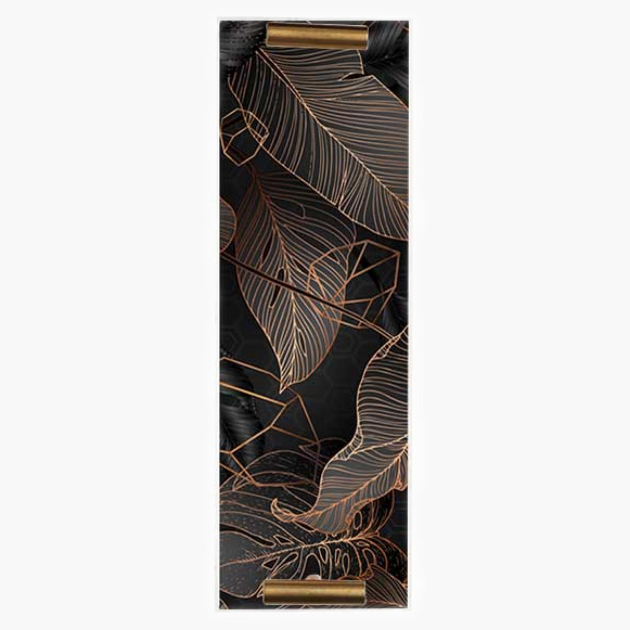 Decorative Acrylic Serving Tray with Gold Metal Handles and Marble Design 10×30 cm-household-dining-serveware-servingtrays-image-4
