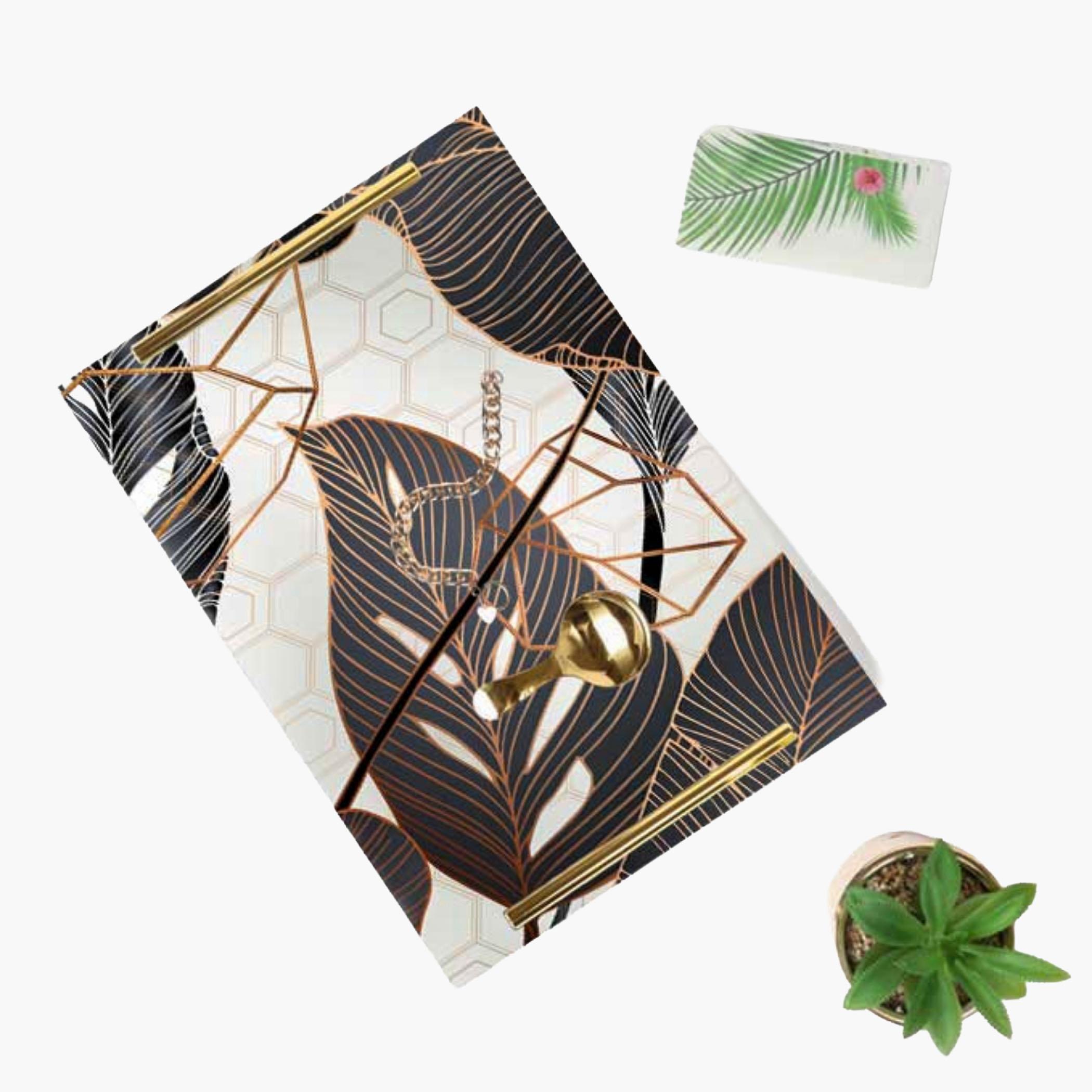 Decorative Acrylic Serving Tray with Gold Metal Handles and Marble Design 24×34 cm-household-dining-serveware-servingtrays-image-5