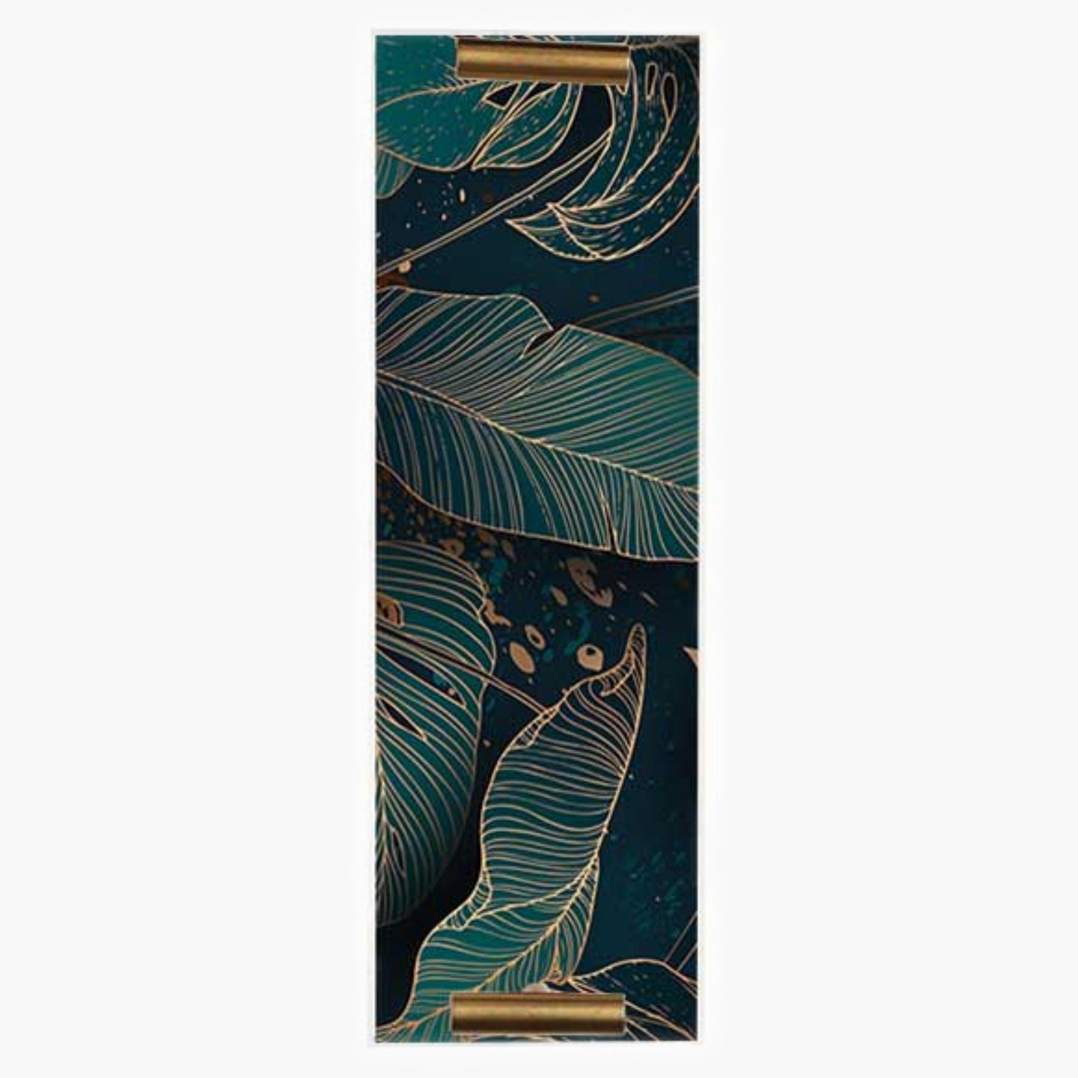 Decorative Acrylic Serving Tray with Gold Metal Handles and Marble Design 10×30 cm-household-dining-serveware-servingtrays-image-2