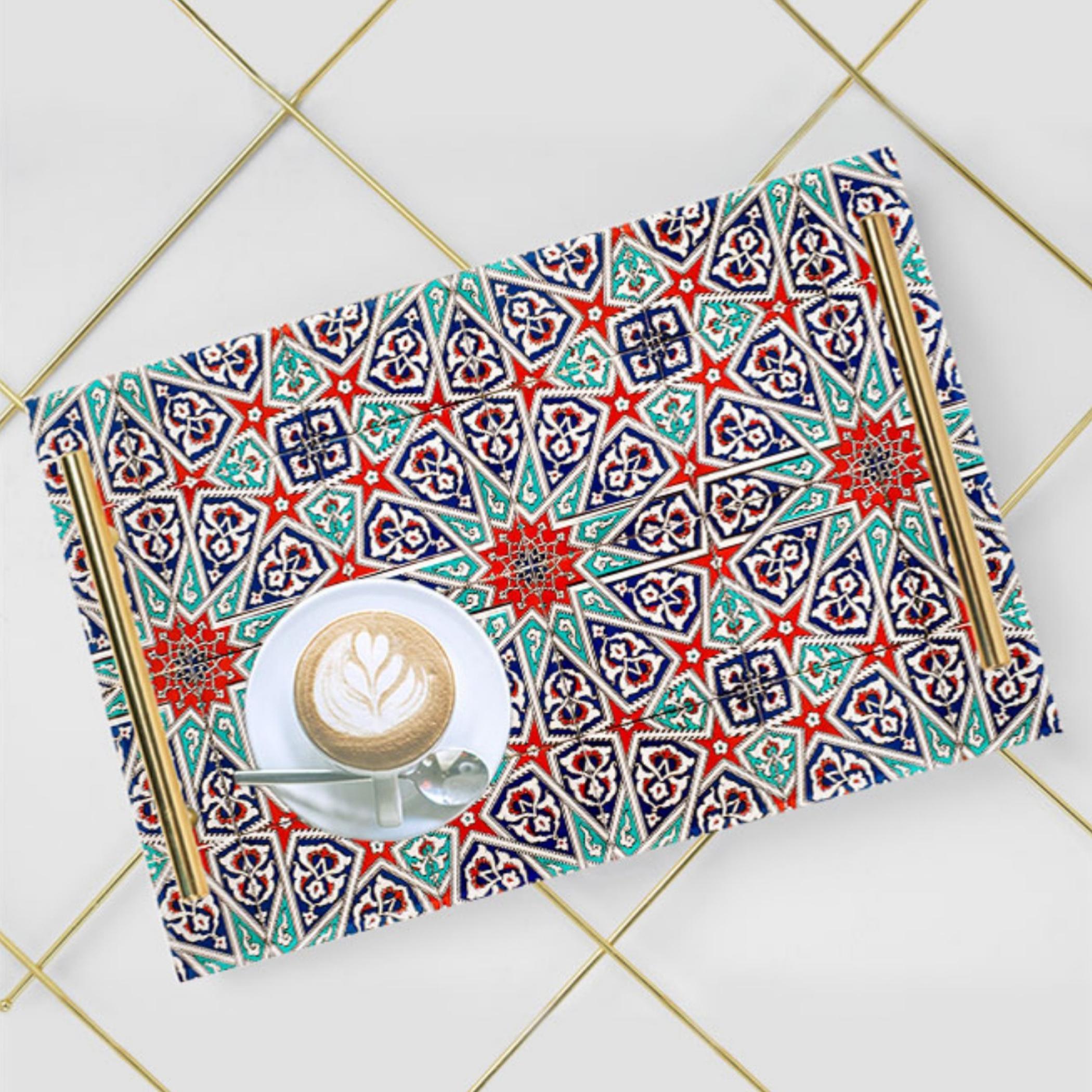 Decorative Acrylic Serving Tray with Gold Metal Handles and Marble Design 20×30 cm-household-dining-serveware-servingtrays-image-3