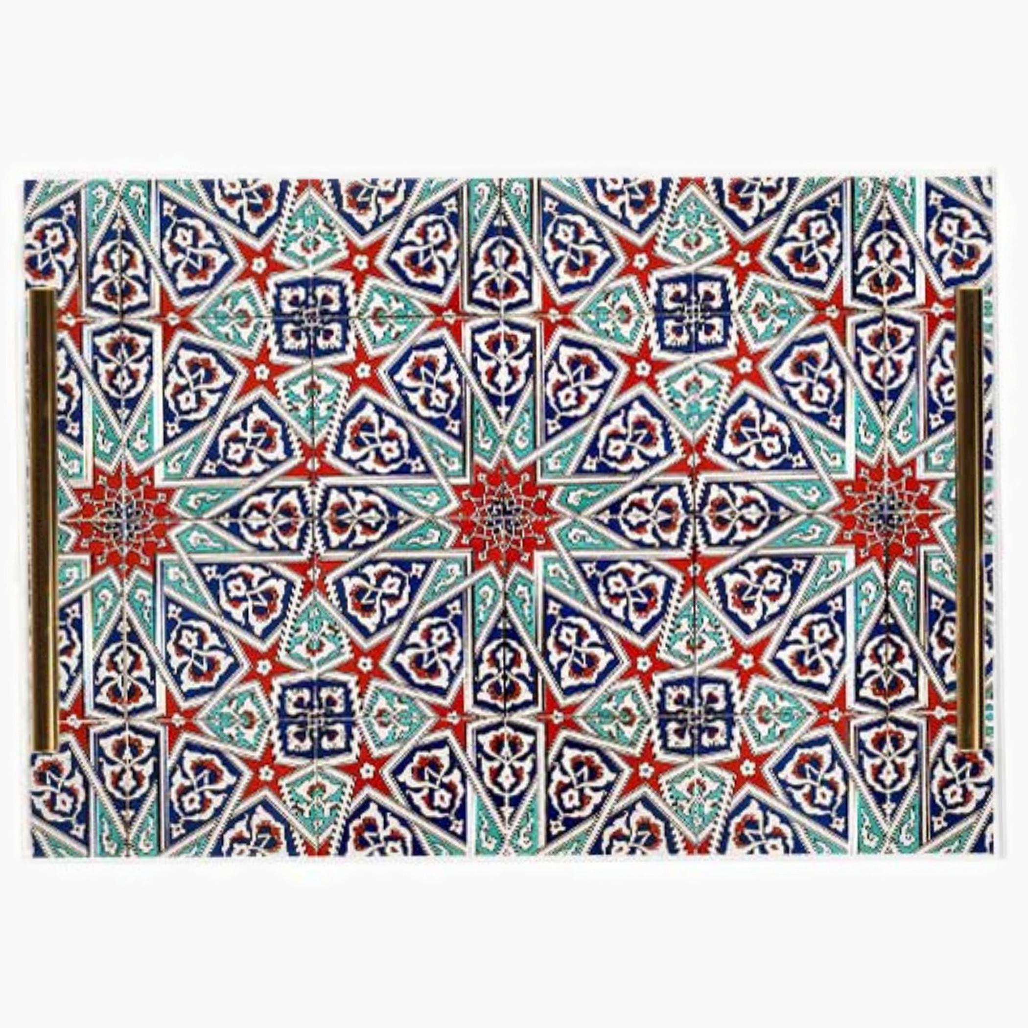 Decorative Acrylic Serving Tray with Gold Metal Handles and Marble Design 20×30 cm-household-dining-serveware-servingtrays-image-4