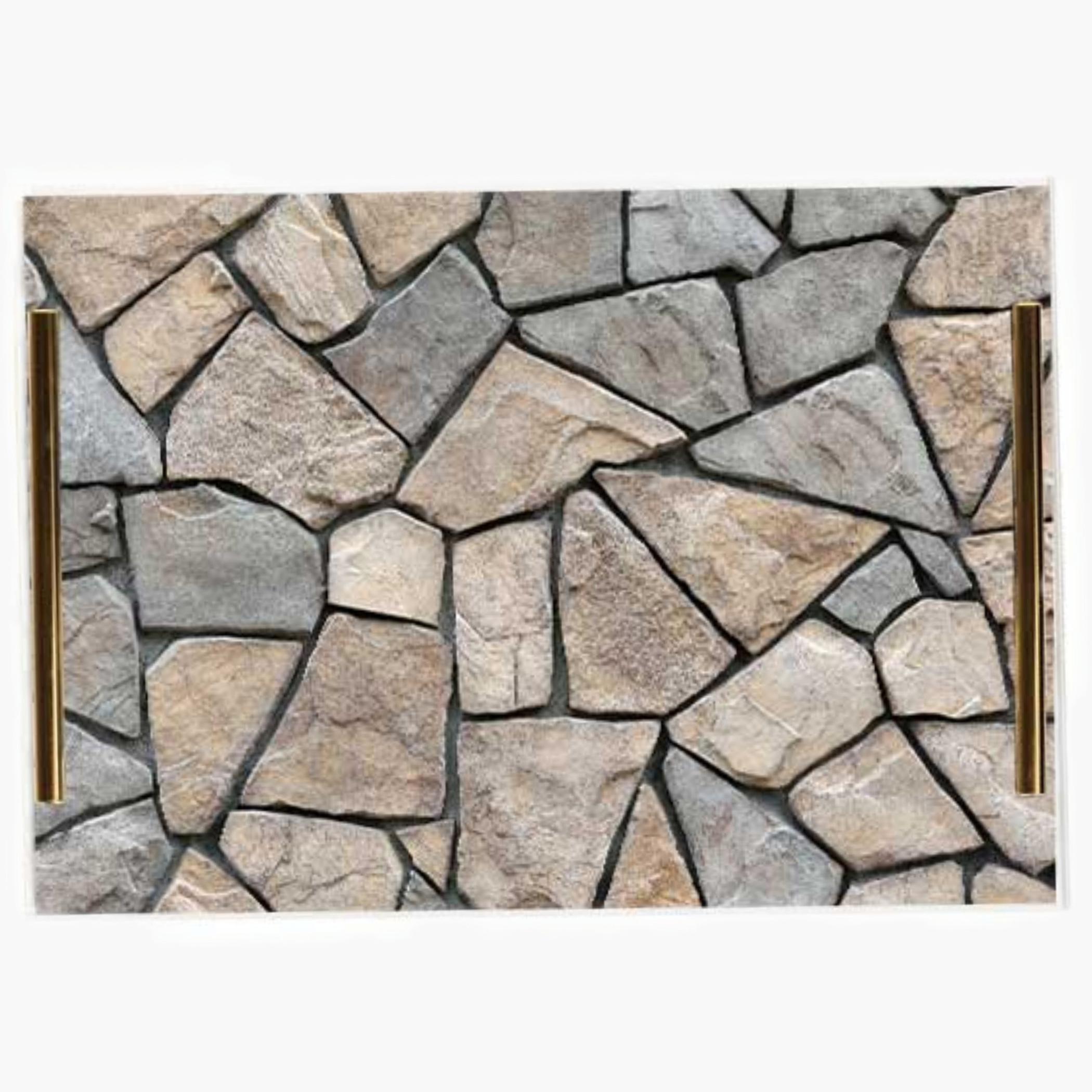 Decorative Acrylic Serving Tray with Gold Metal Handles and Marble Design 20×30 cm-household-dining-serveware-servingtrays-image-3