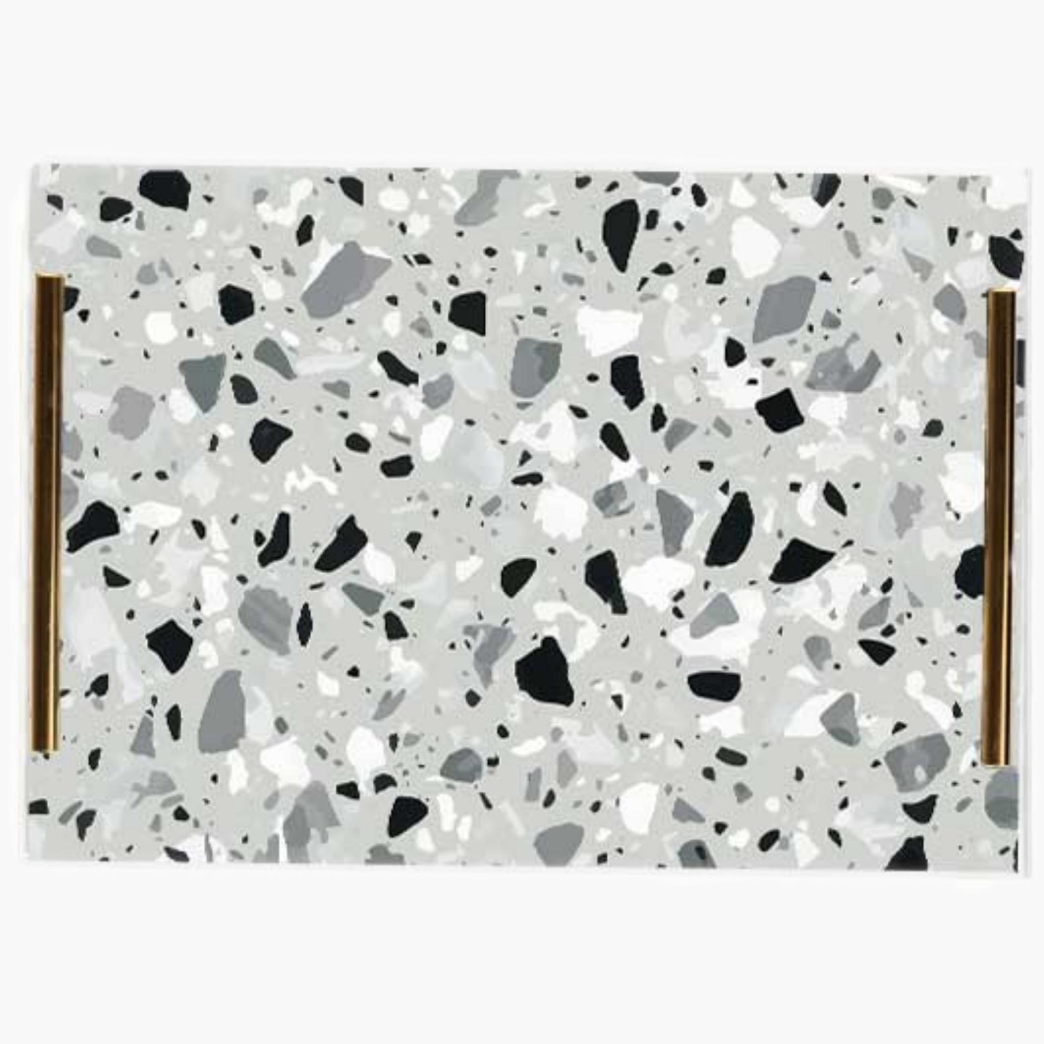 Decorative Acrylic Serving Tray with Gold Metal Handles and Marble Design 24×34 cm-household-dining-serveware-servingtrays-image-5