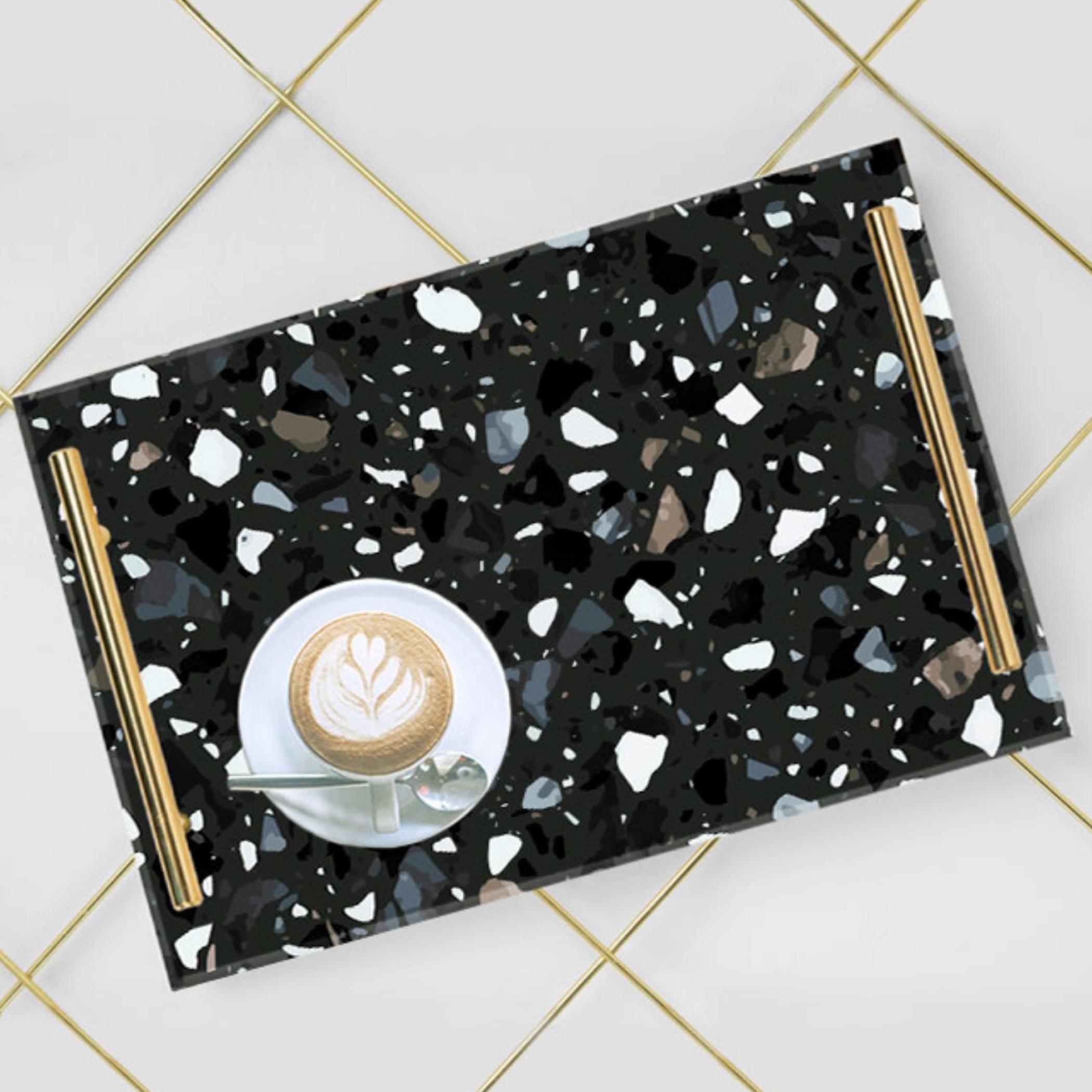 Decorative Acrylic Serving Tray with Gold Metal Handles and Marble Design 20×30 cm-household-dining-serveware-servingtrays-image-4