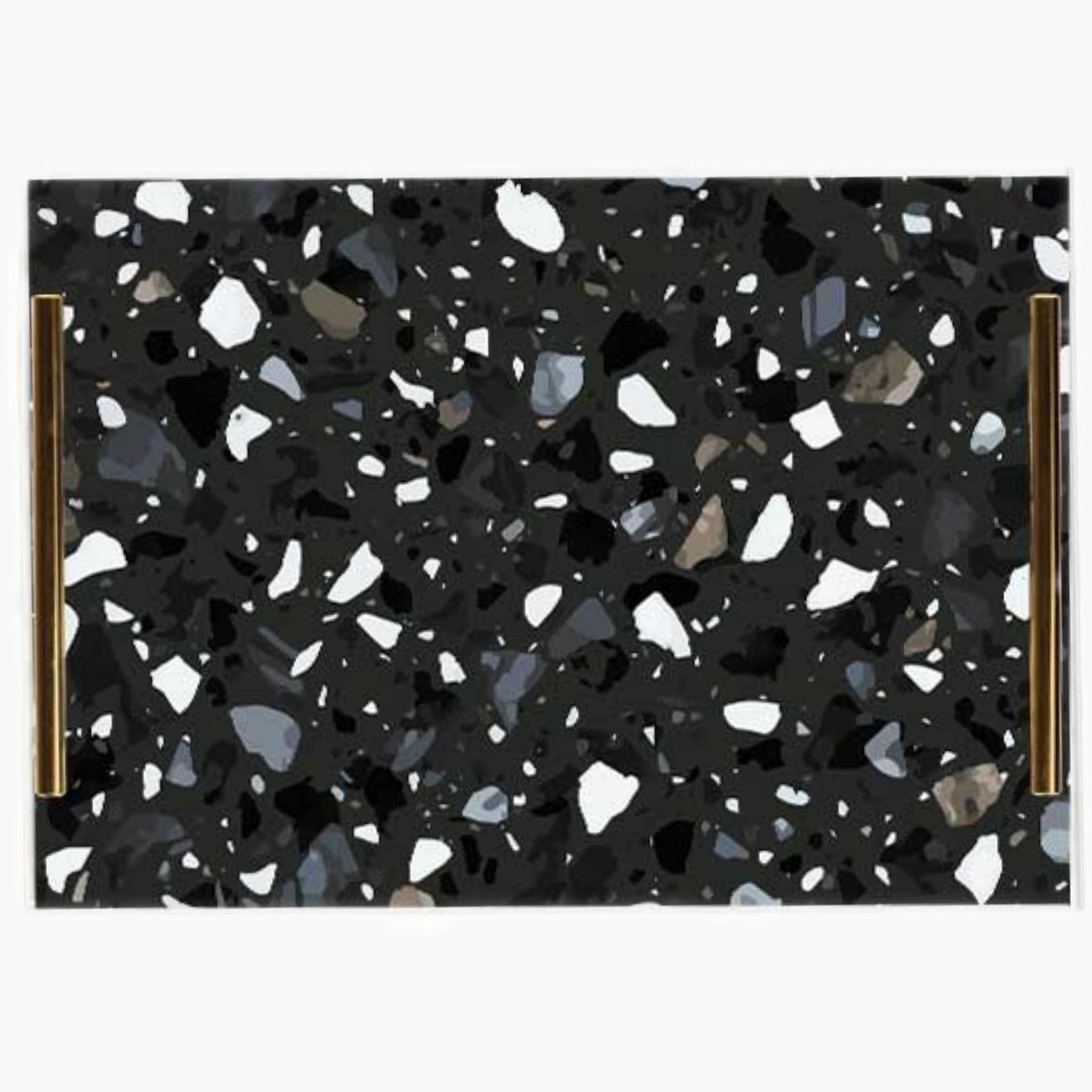 Decorative Acrylic Serving Tray with Gold Metal Handles and Marble Design 20×30 cm-household-dining-serveware-servingtrays-image-5