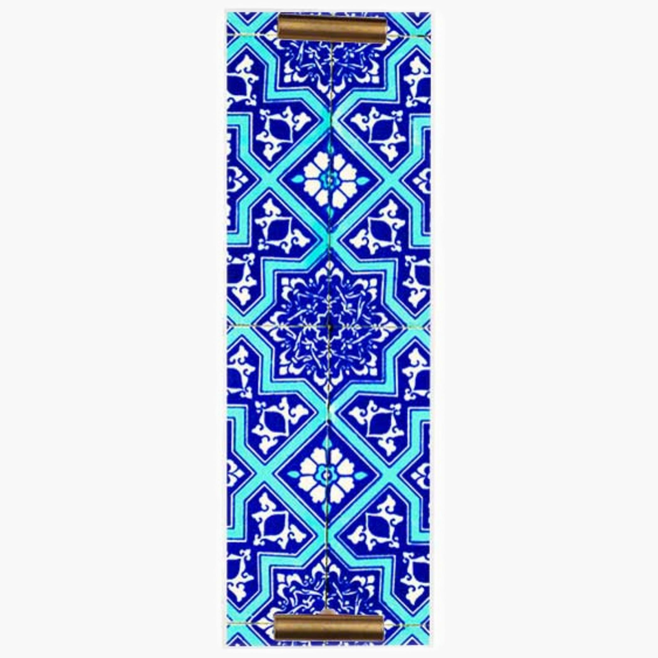 Decorative Acrylic Serving Tray with Gold Metal Handles and Marble Design 10×30 cm-household-dining-serveware-servingtrays-image-3