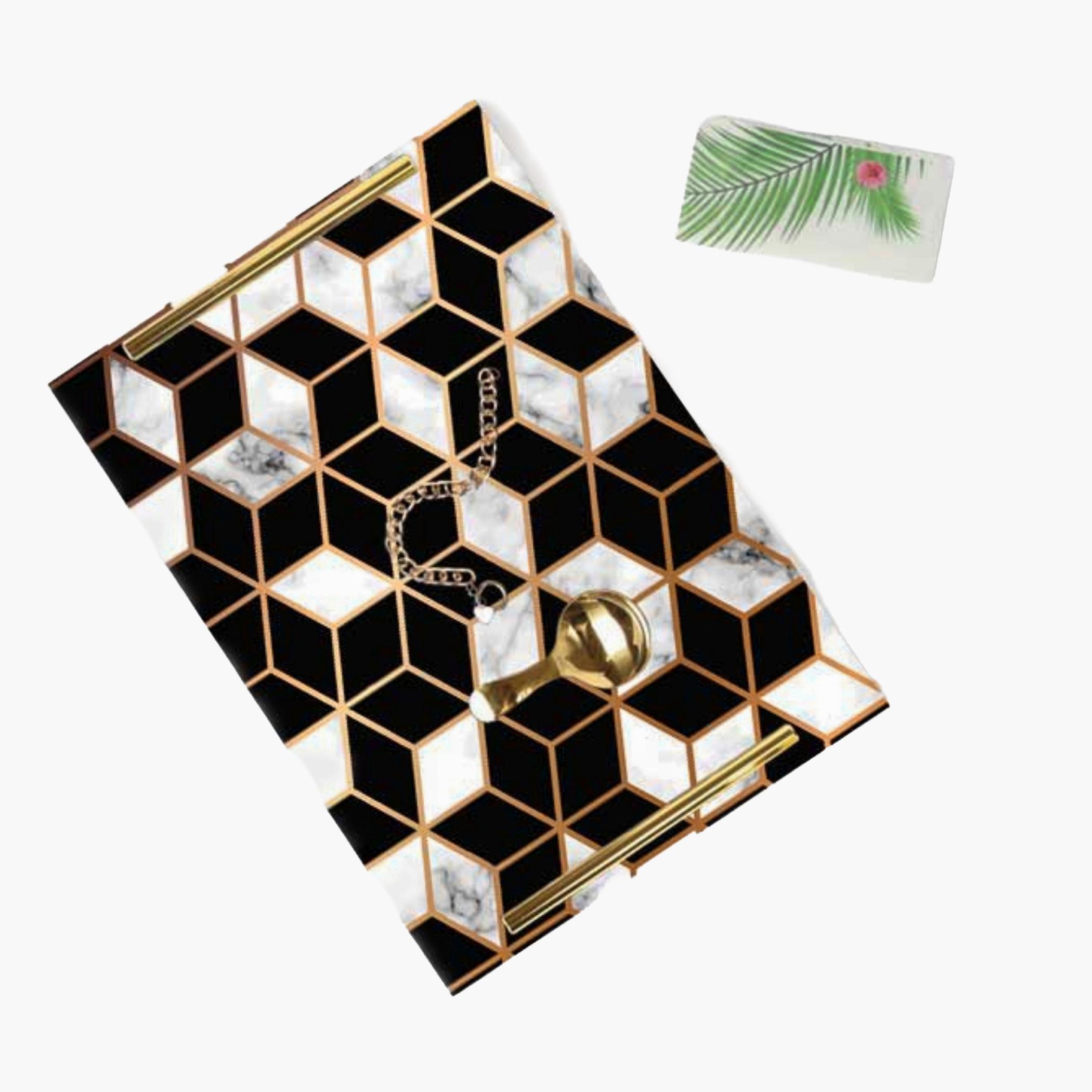 Decorative Acrylic Serving Tray with Gold Metal Handles and Marble Design 20×30 cm-household-dining-serveware-servingtrays-image-5