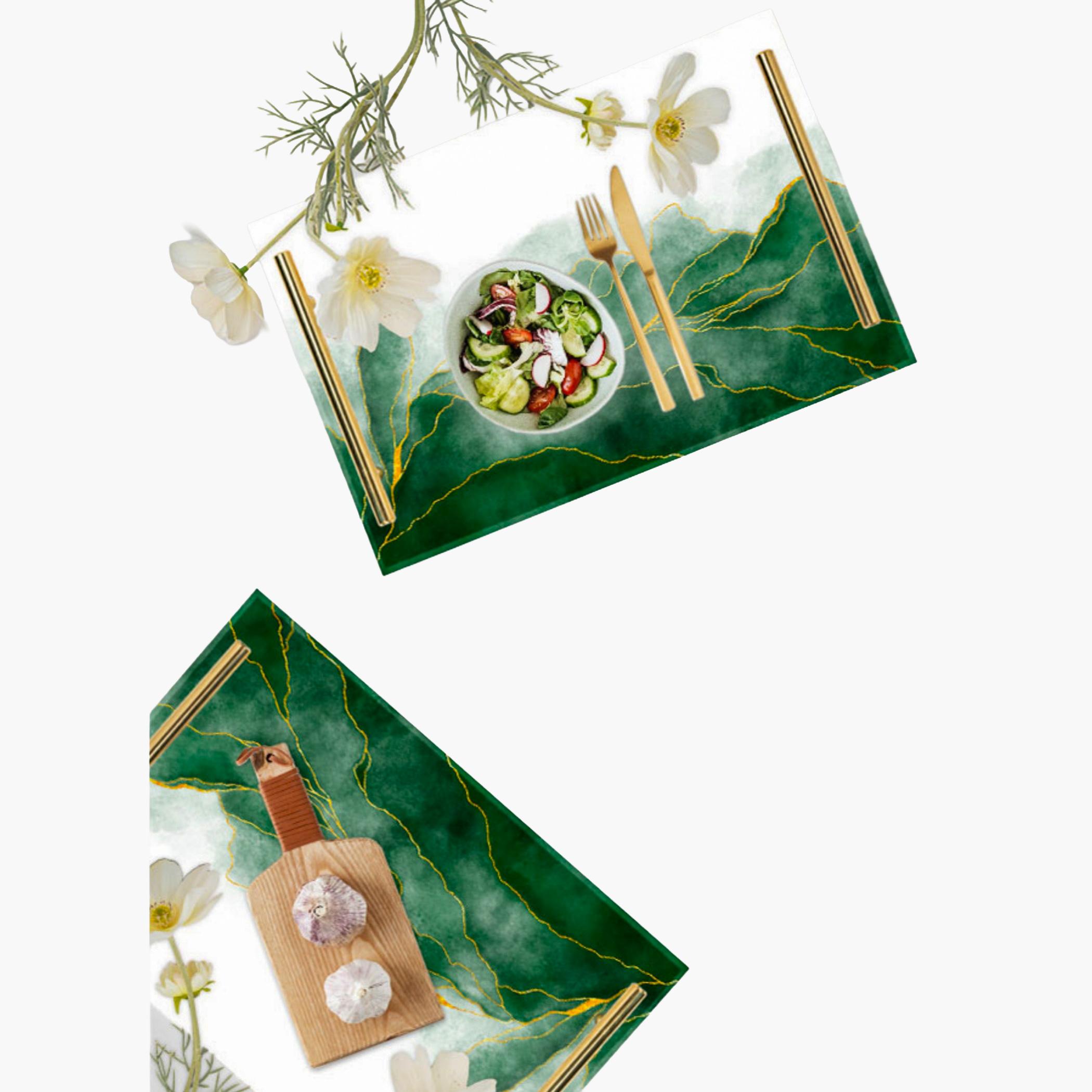 Decorative Acrylic Serving Tray with Gold Metal Handles and Marble Design 24×34 cm-household-dining-serveware-servingtrays-image-5