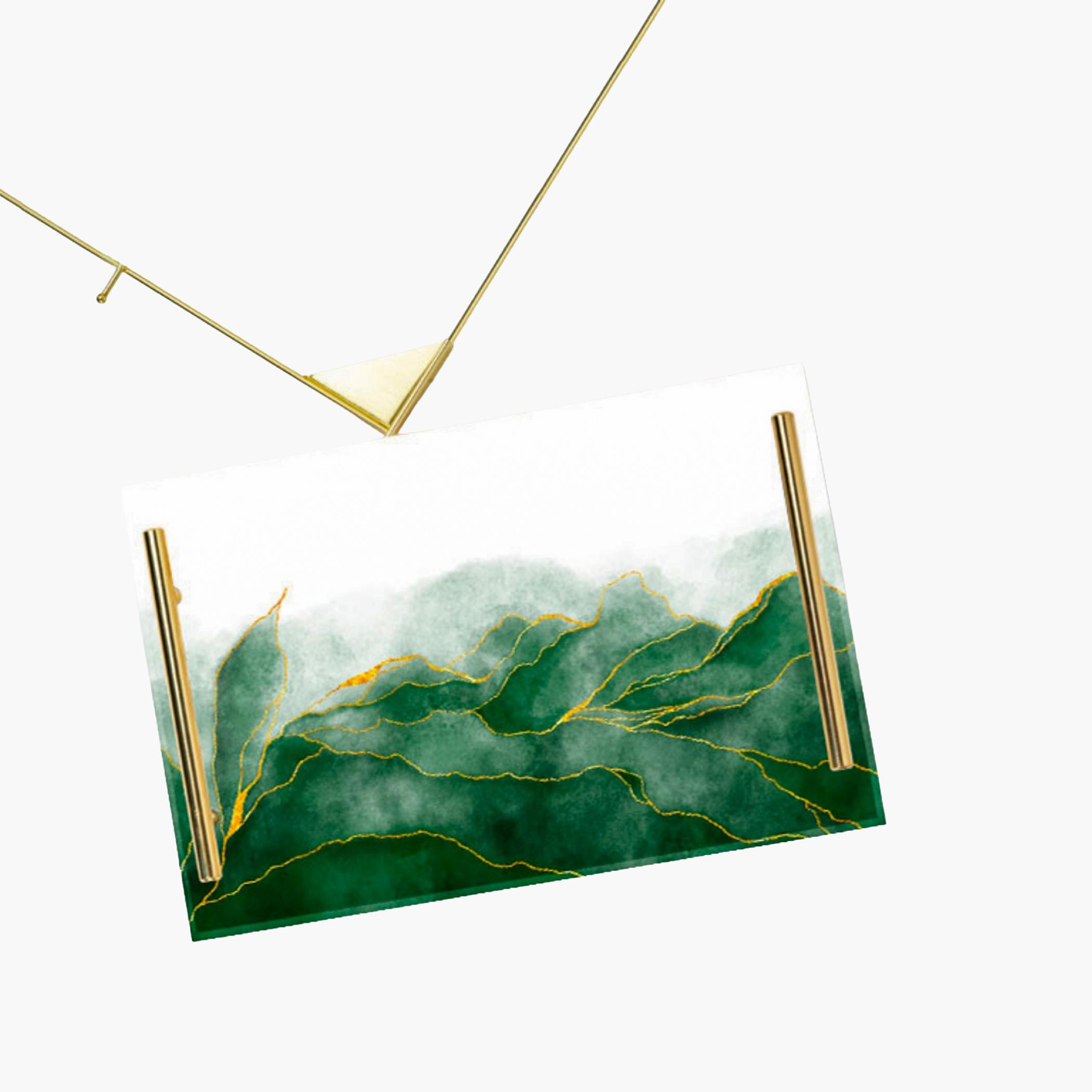 Decorative Acrylic Serving Tray with Gold Metal Handles and Marble Design 20×30 cm-household-dining-serveware-servingtrays-image-5