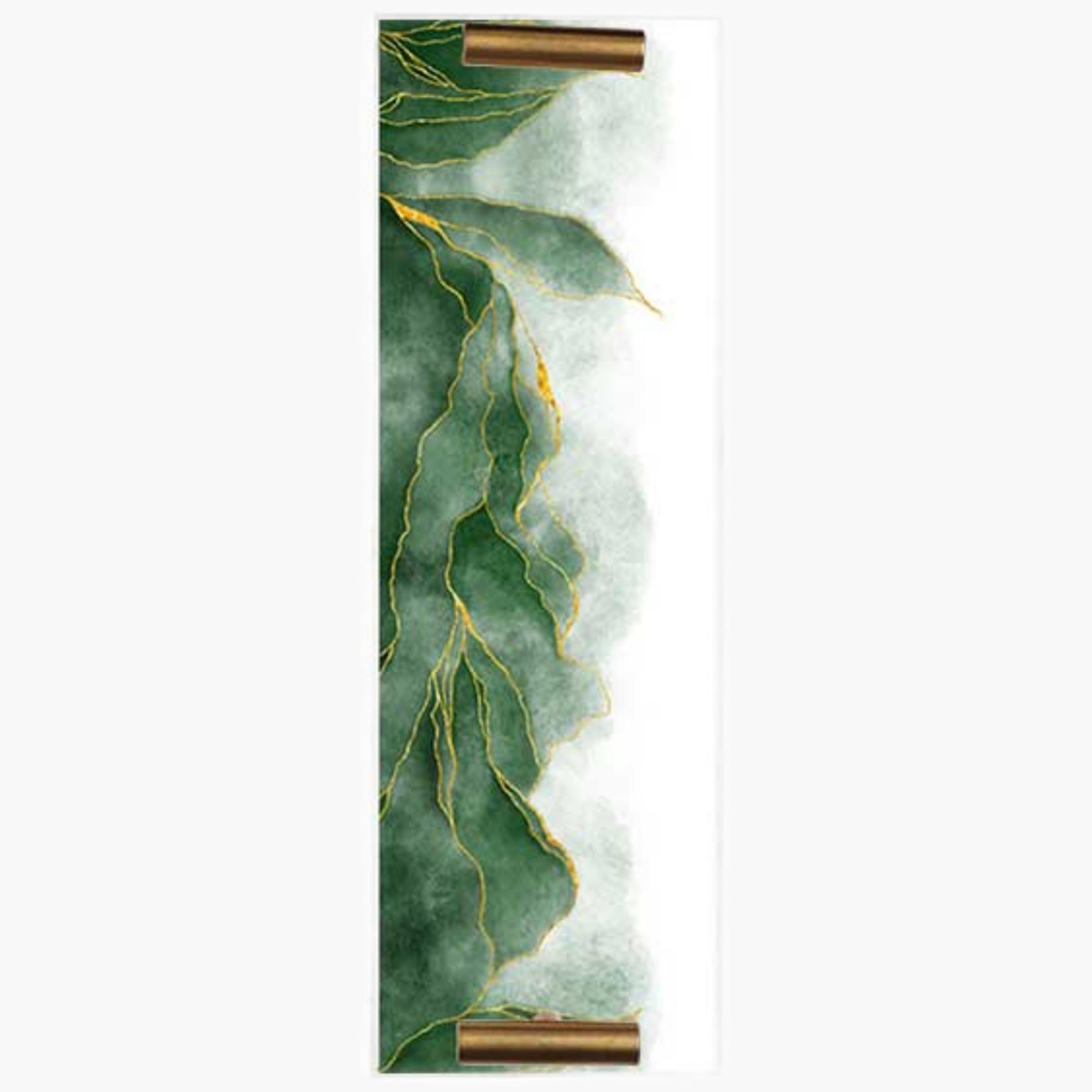 Decorative Acrylic Serving Tray with Gold Metal Handles and Marble Design 10×30 cm-household-dining-serveware-servingtrays-image-2