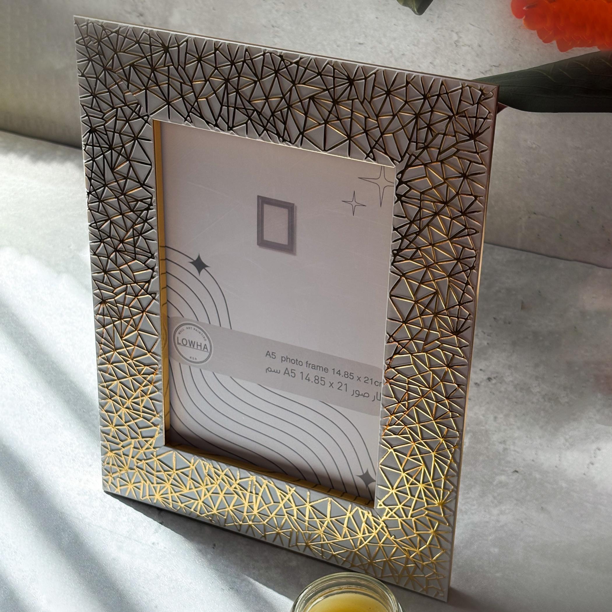 Geometric Tabletop Photo Frame A5-household-walldecorandmirrors-photoframes-image-1