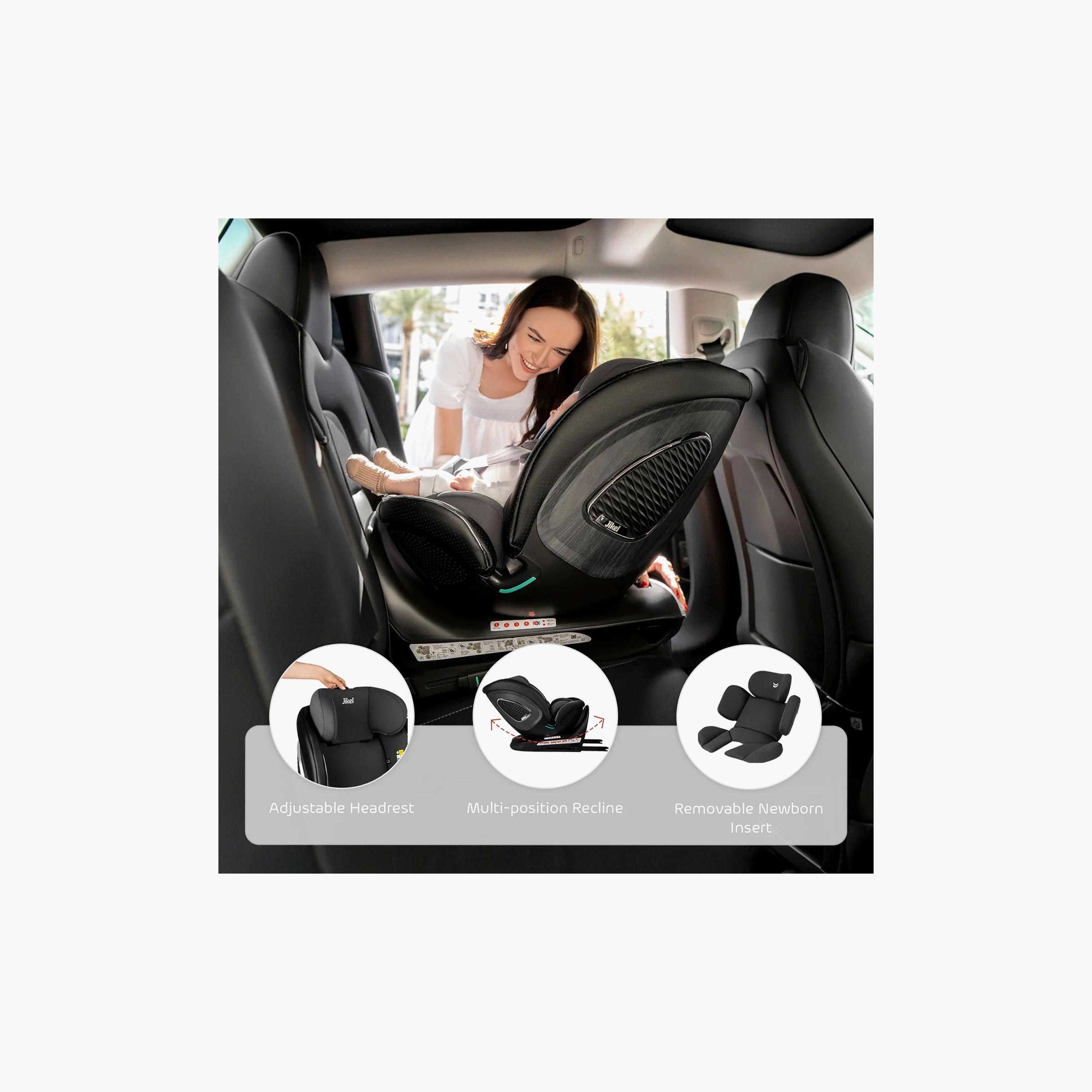 Jikel Neptune 360 I-Size Convertible Car Seat - Charcoal Grey-baby-gear-carseats-image-3