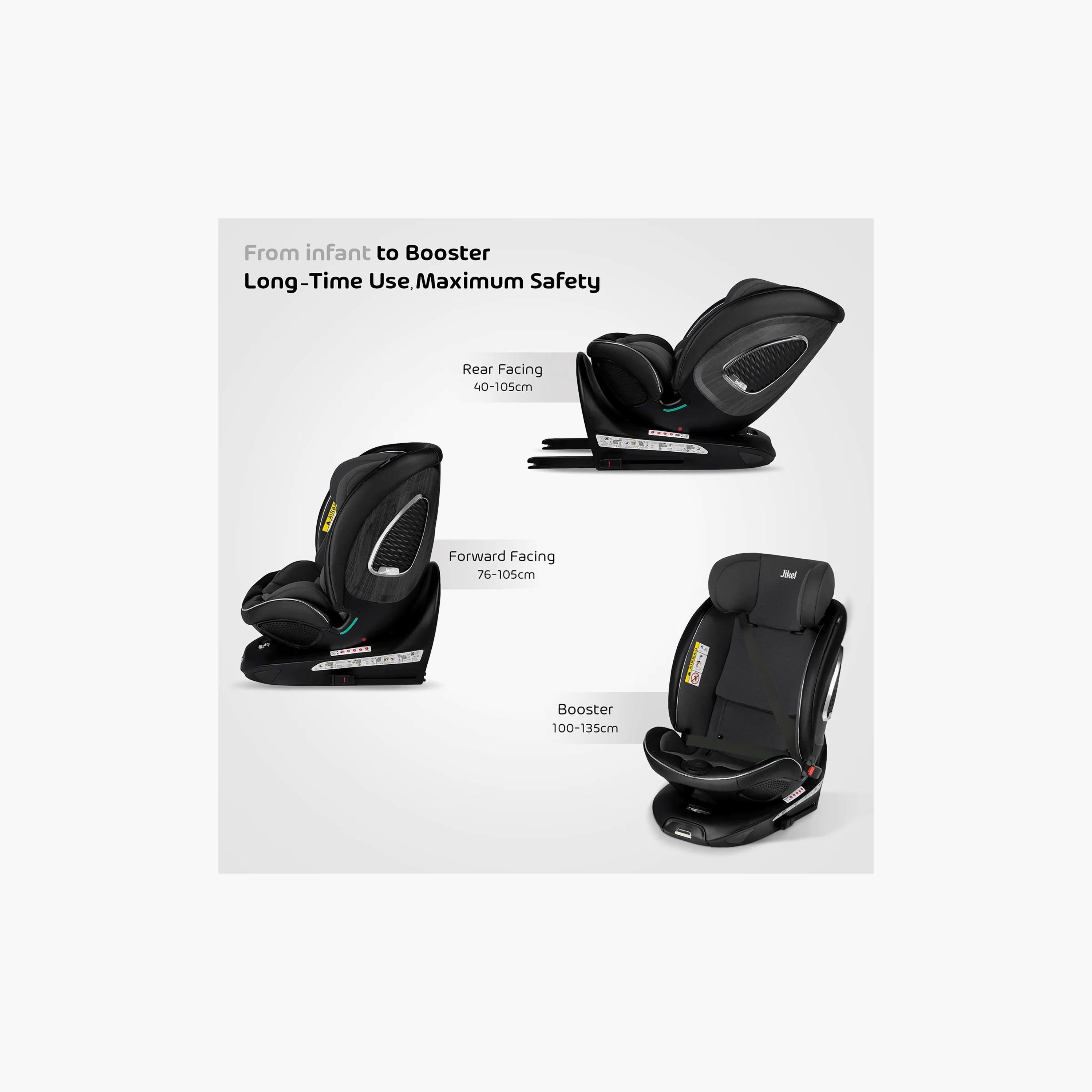 Jikel Neptune 360 I-Size Convertible Car Seat - Charcoal Grey-baby-gear-carseats-image-4
