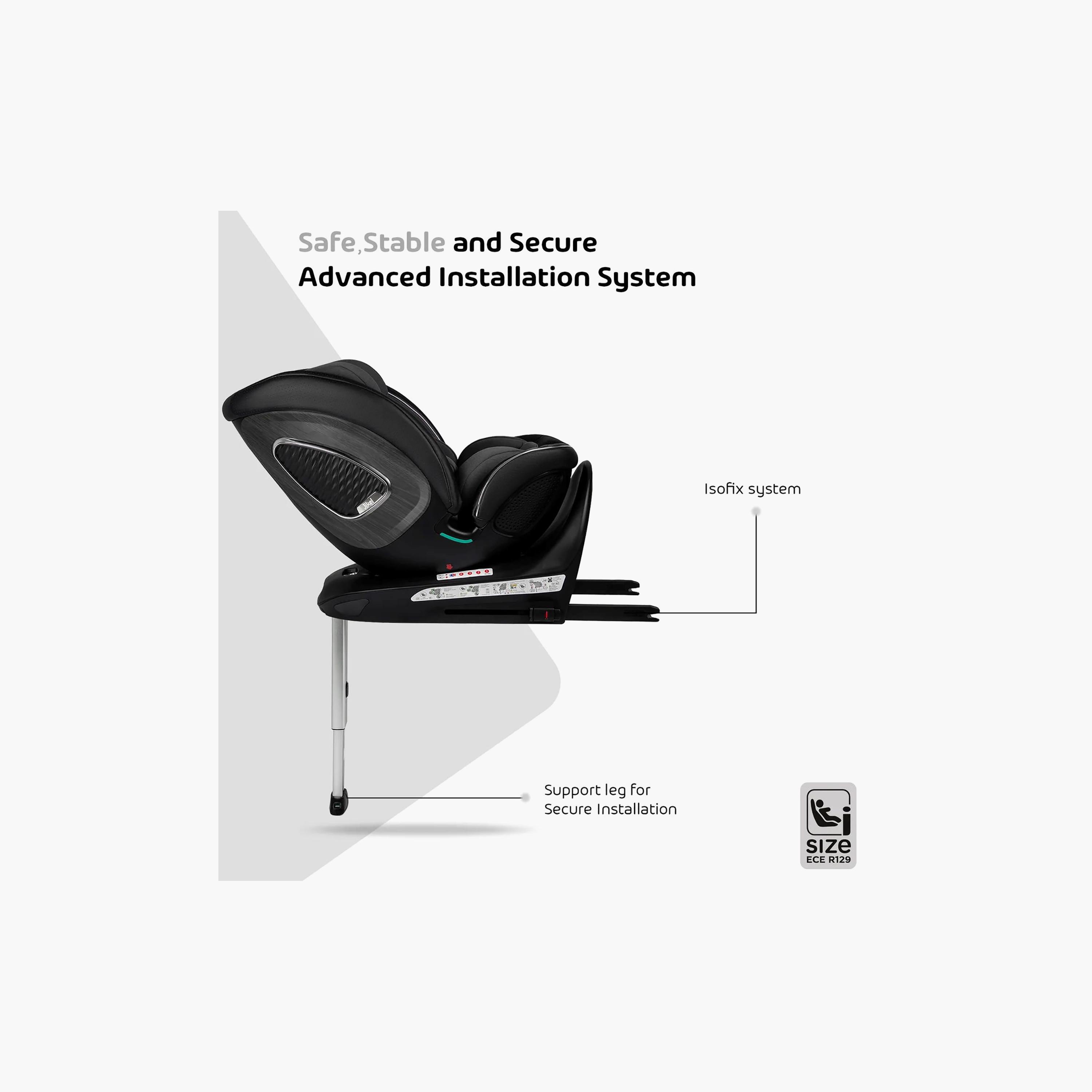 Jikel Neptune 360 I-Size Convertible Car Seat - Charcoal Grey-baby-gear-carseats-image-5