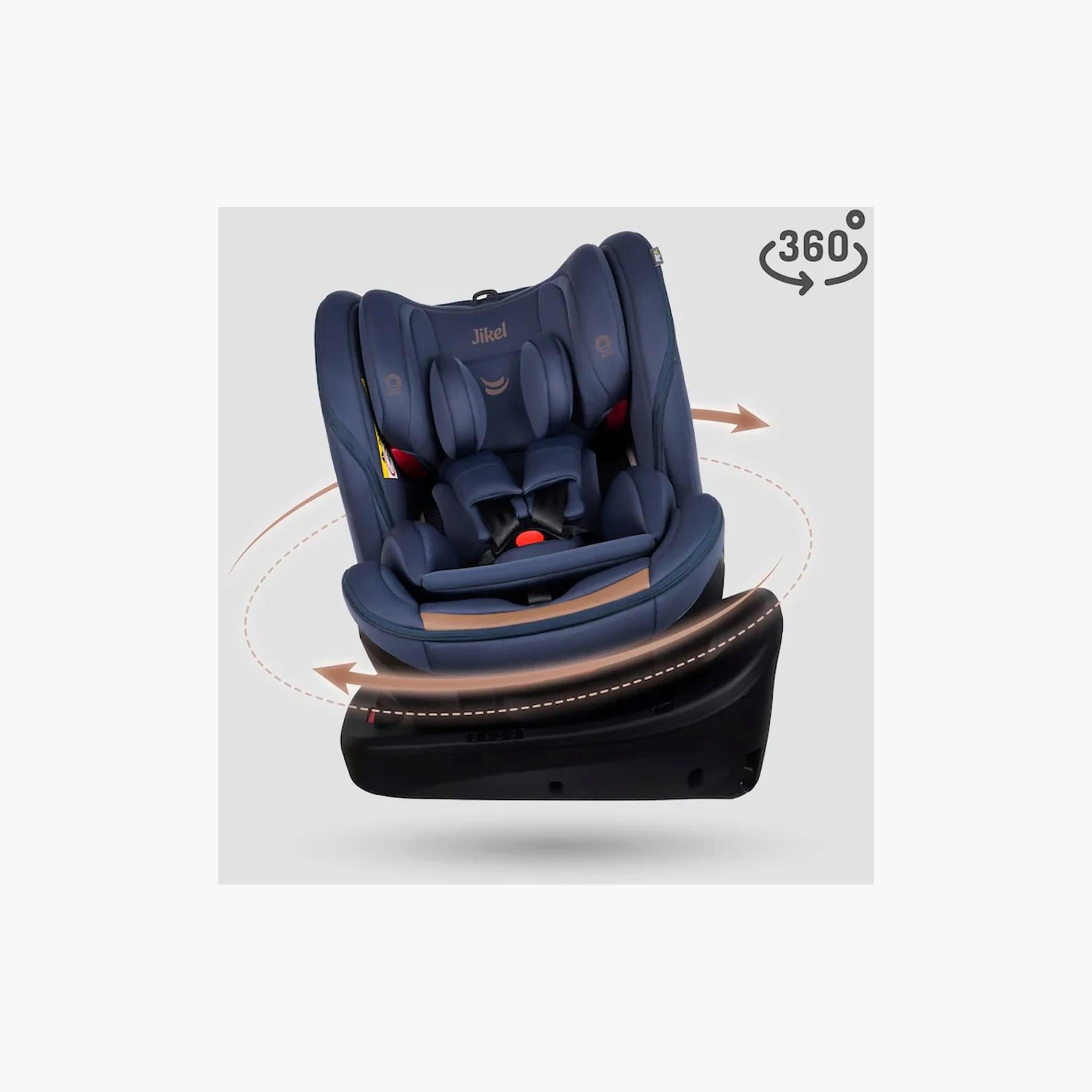 Jikel Saturn Zip 360 Rotating IsoFix Car Seat - Navy-baby-gear-carseats-image-2