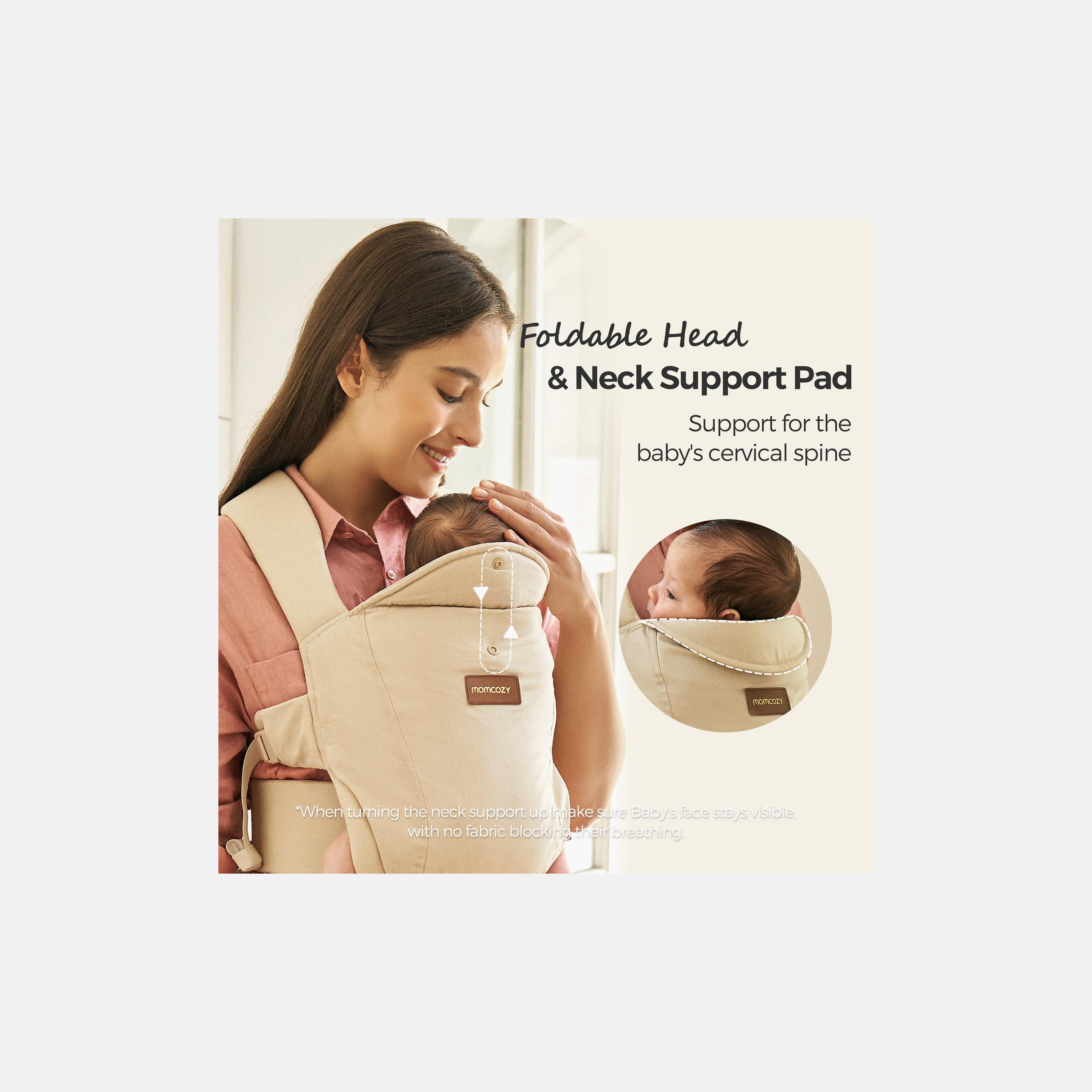 حمالة أطفال مع دعم رقبة قابل للتعديل - لون كاكي من مومكوزي-baby-gear-babycarriers-image-5
