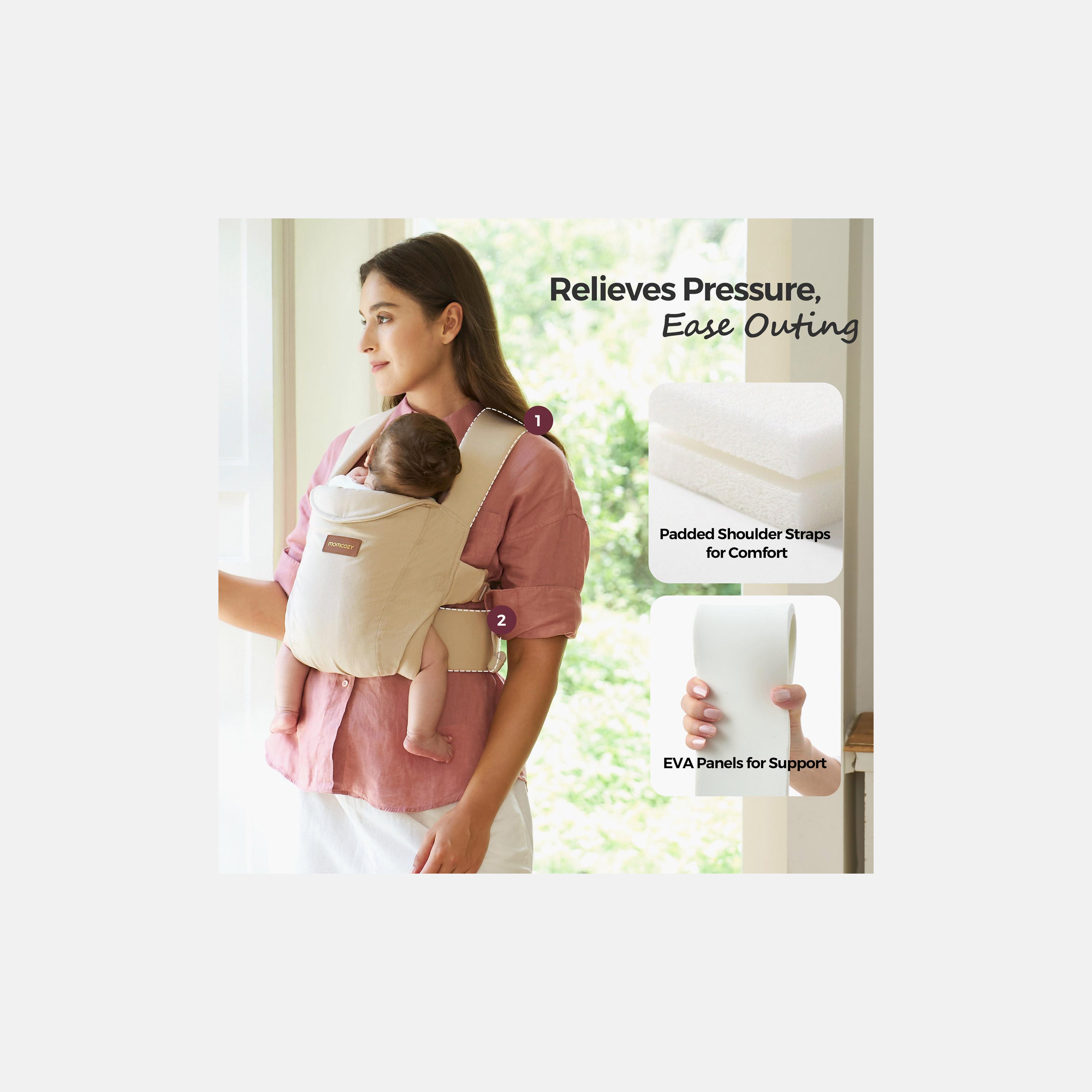 حمالة أطفال مع دعم رقبة قابل للتعديل - لون كاكي من مومكوزي-baby-gear-babycarriers-image-4