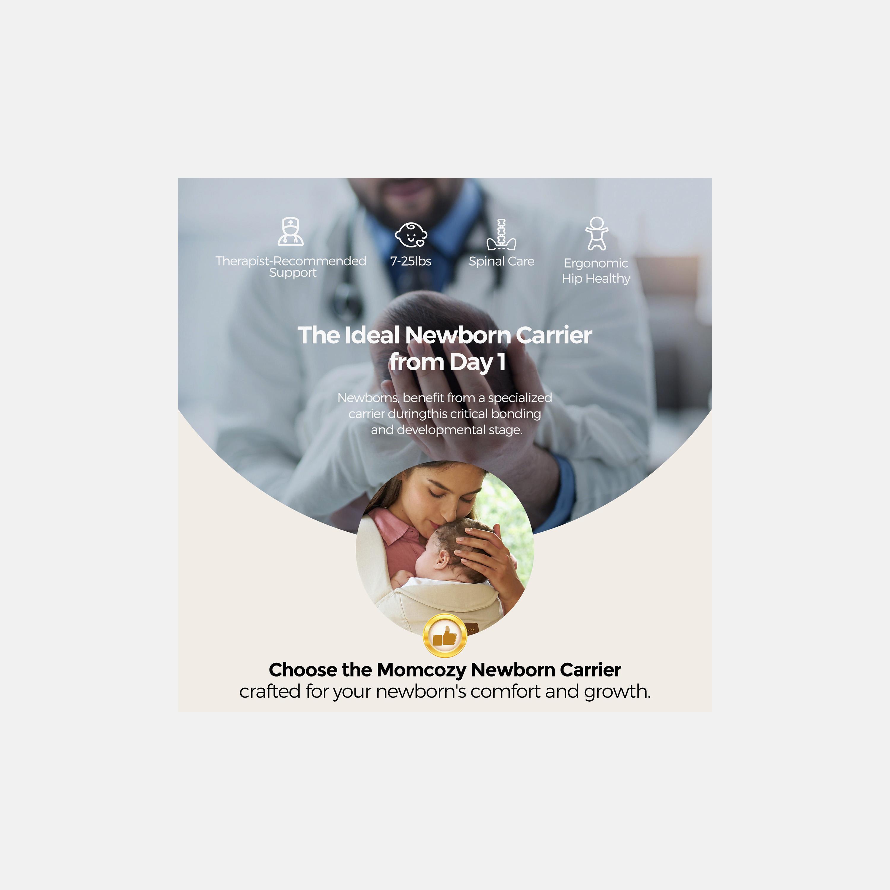 حمالة أطفال مع دعم رقبة قابل للتعديل - لون كاكي من مومكوزي-baby-gear-babycarriers-image-2