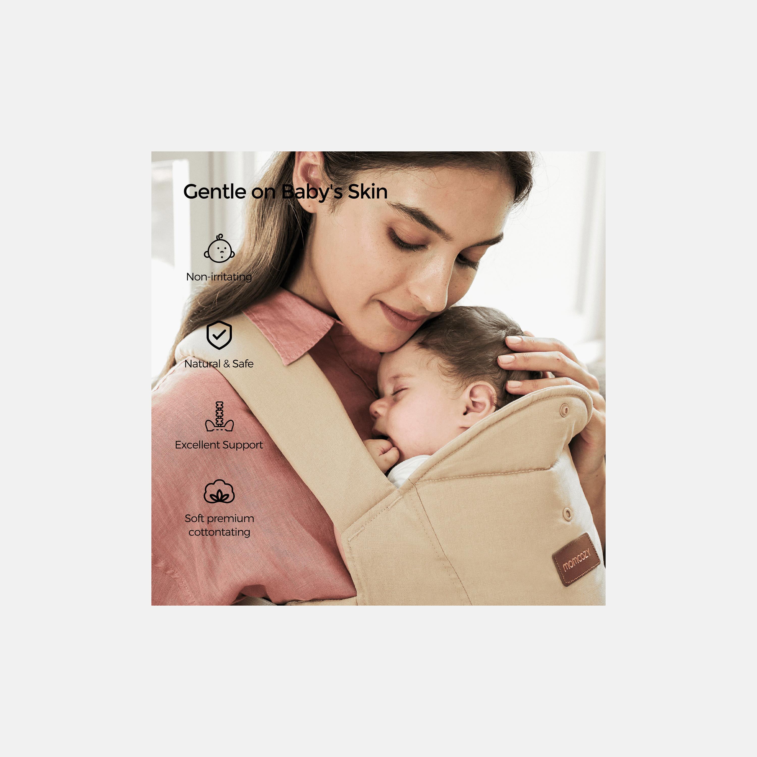 حمالة أطفال مع دعم رقبة قابل للتعديل - لون كاكي من مومكوزي-baby-gear-babycarriers-image-1