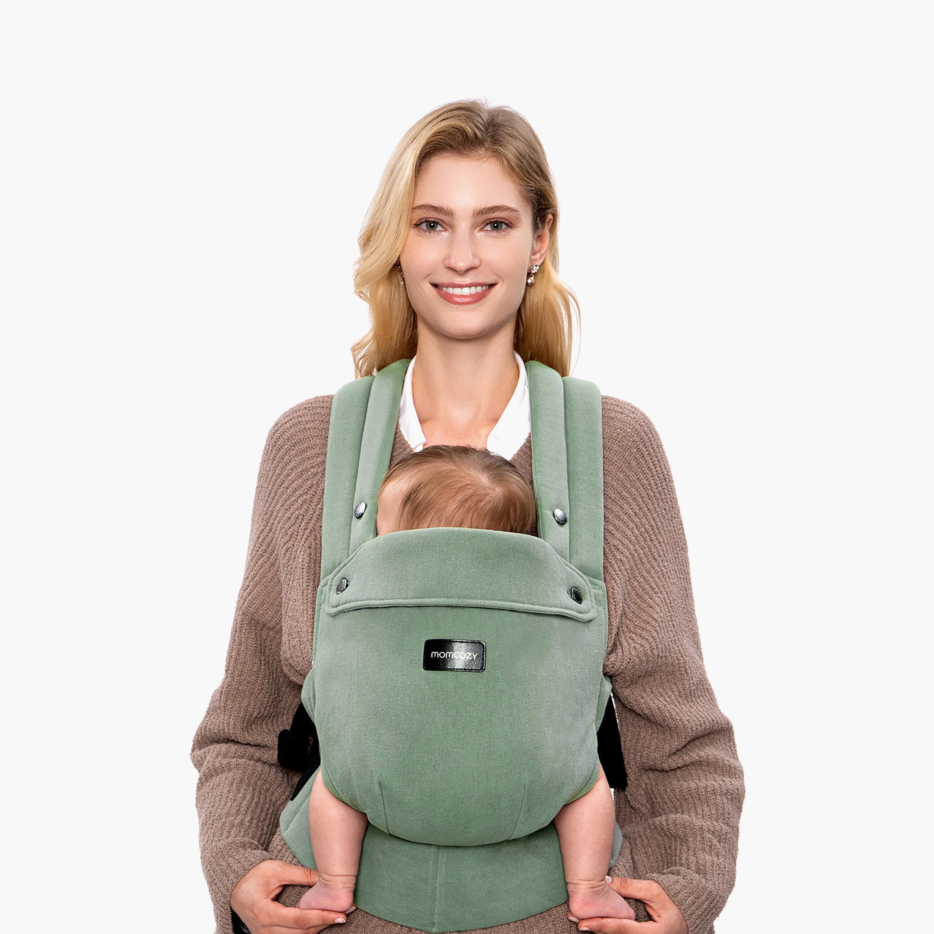 حمالة أطفال من الكتان الطبيعي - لون أخضر مريمي من مومكوزي-baby-gear-babycarriers-image-8