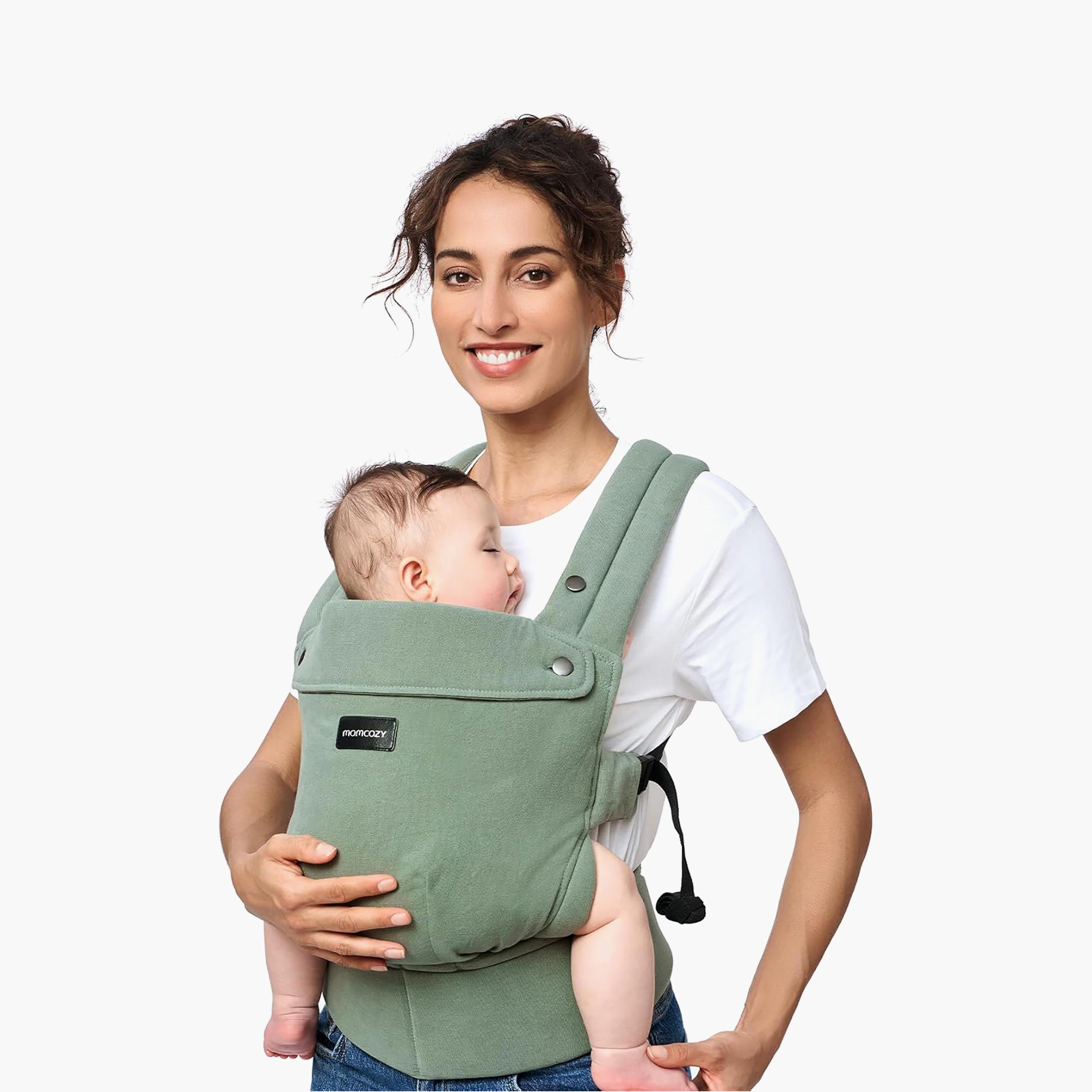 حمالة أطفال من الكتان الطبيعي - لون أخضر مريمي من مومكوزي-baby-gear-babycarriers-image-7