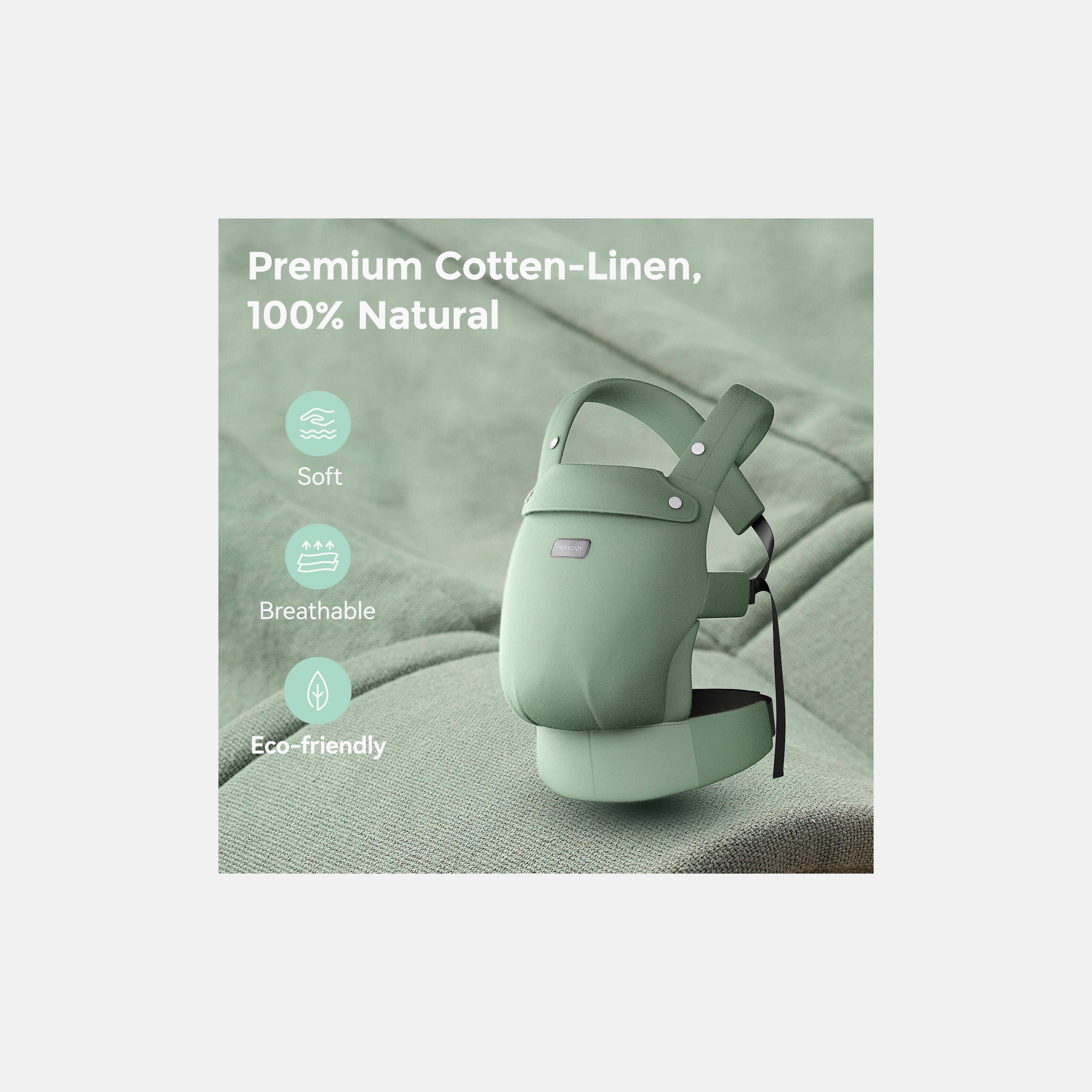 حمالة أطفال من الكتان الطبيعي - لون أخضر مريمي من مومكوزي-baby-gear-babycarriers-image-2