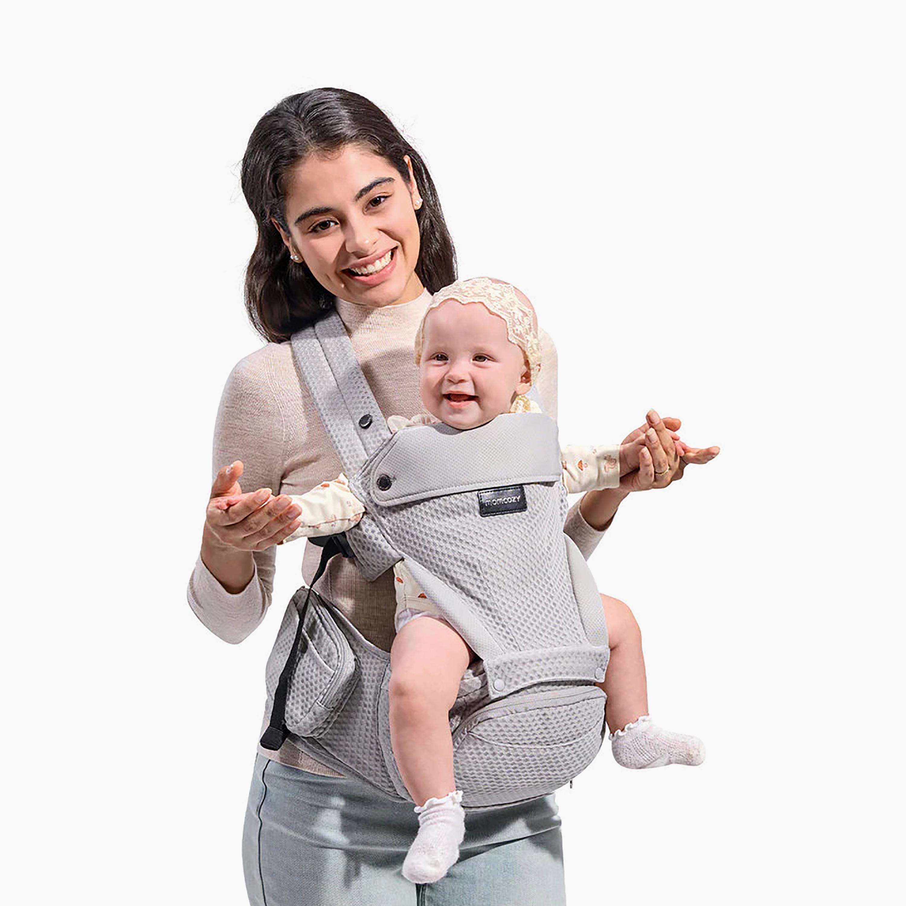 حمالة أطفال مع مقعد خصر - رمادي من مومكوزي-baby-gear-babycarriers-image-8