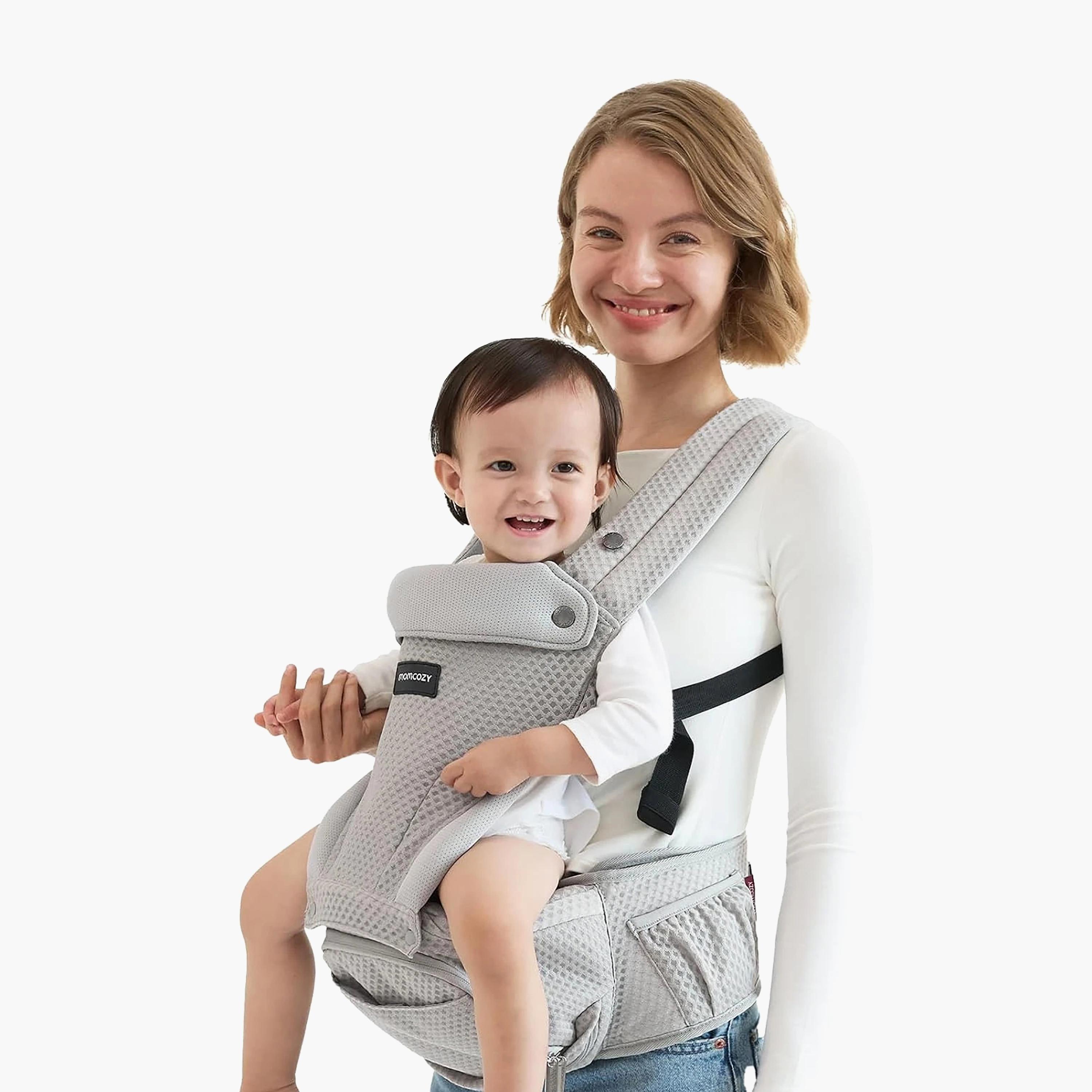 حمالة أطفال مع مقعد خصر - رمادي من مومكوزي-baby-gear-babycarriers-image-7