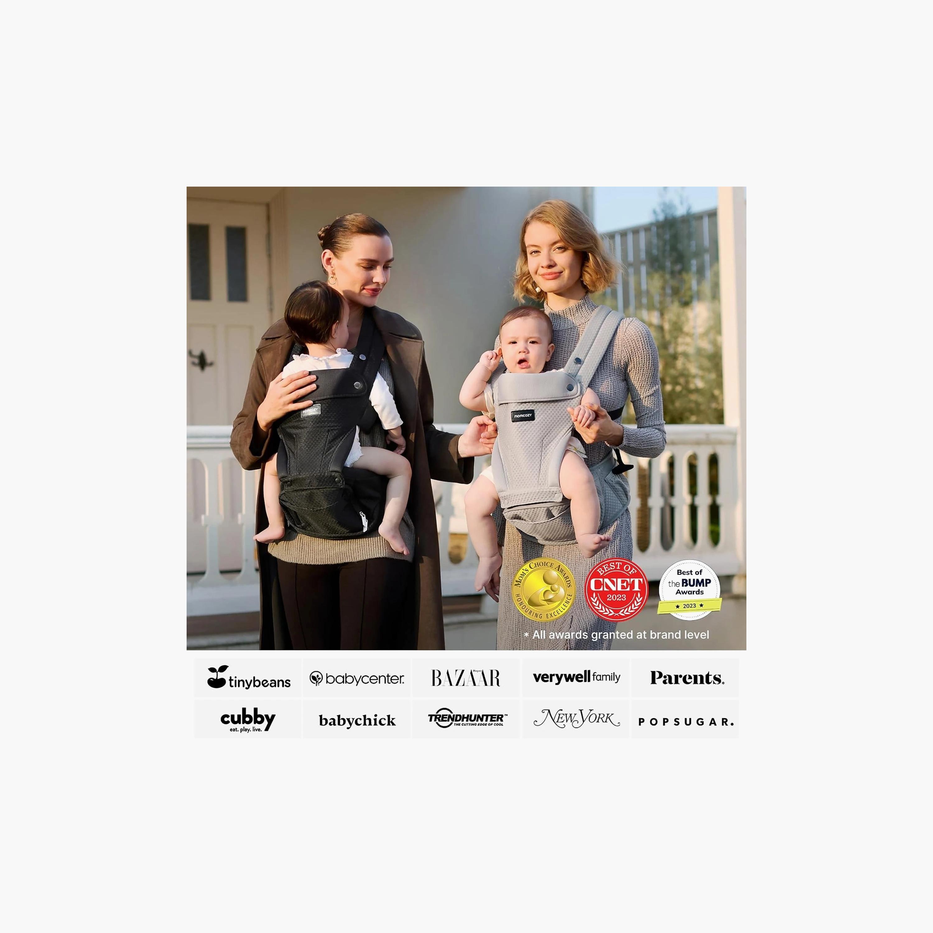 حمالة أطفال مع مقعد خصر - رمادي من مومكوزي-baby-gear-babycarriers-image-3