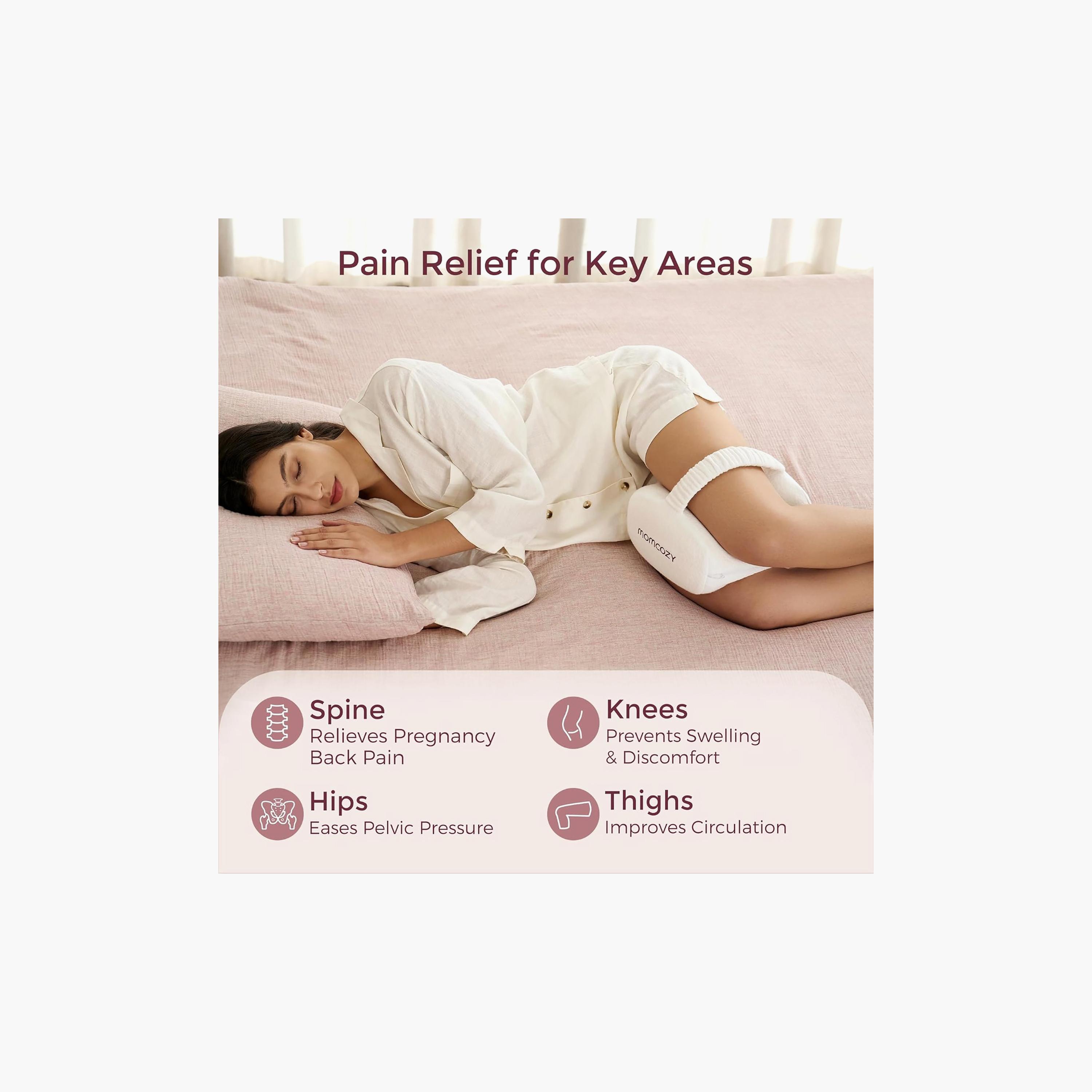 Momcozy Knee Pillow for Side Sleepers - White-baby-feeding-accessories-image-2