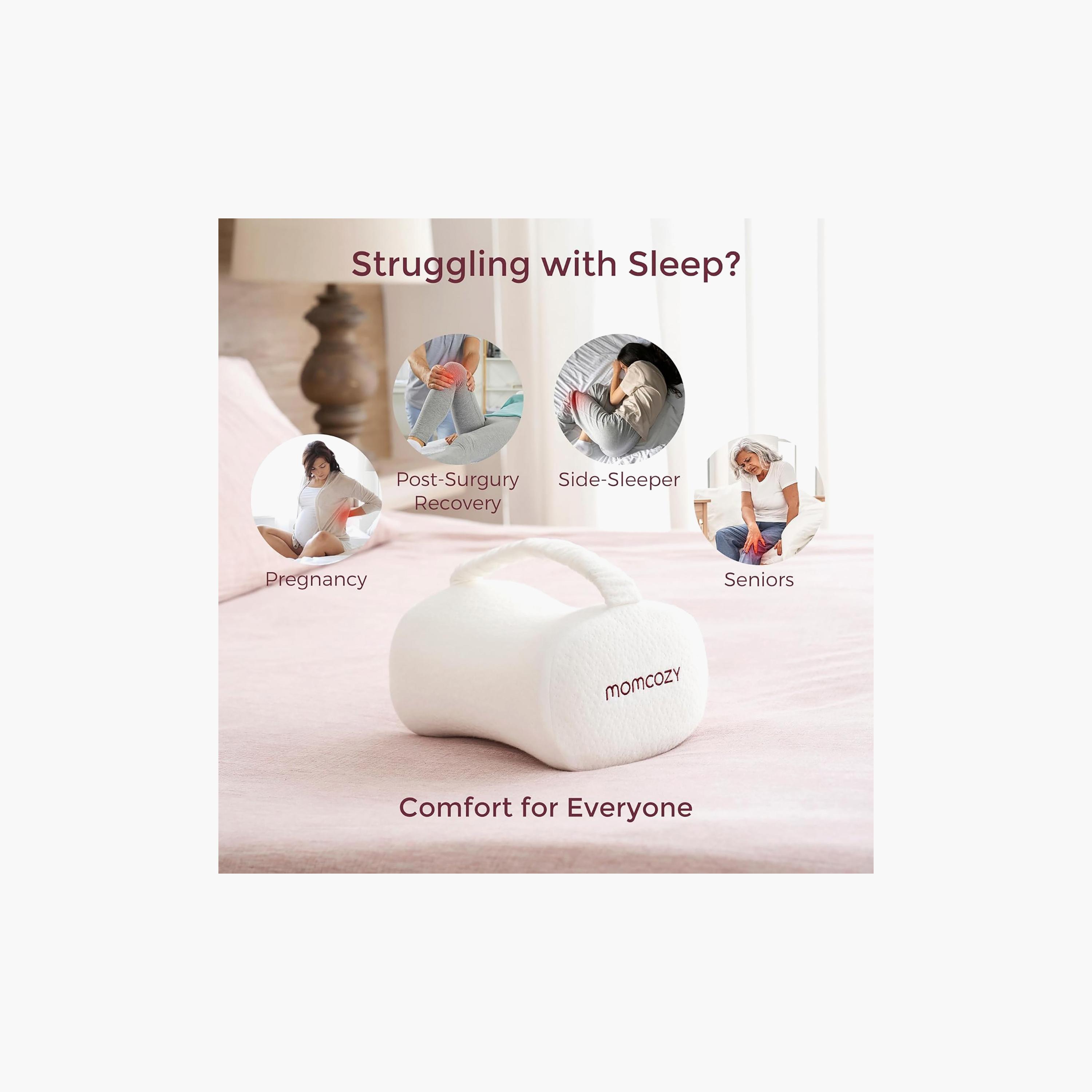 Momcozy Knee Pillow for Side Sleepers - White-baby-feeding-accessories-image-7