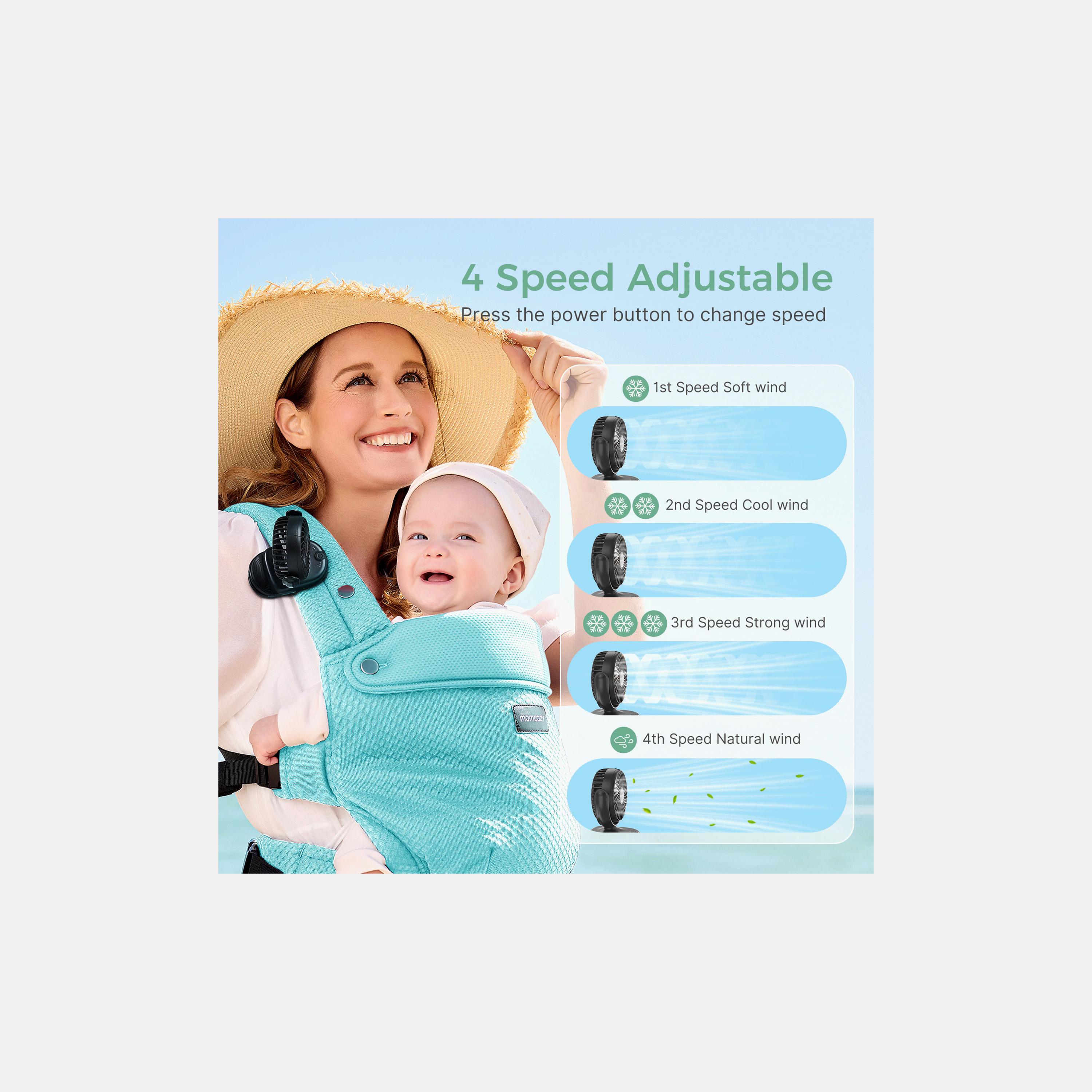 مروحة محمولة بـ 4 سرعات مع مشبك تثبيت من مومكوزي-baby-gear-strollersandprams-accessories-image-5