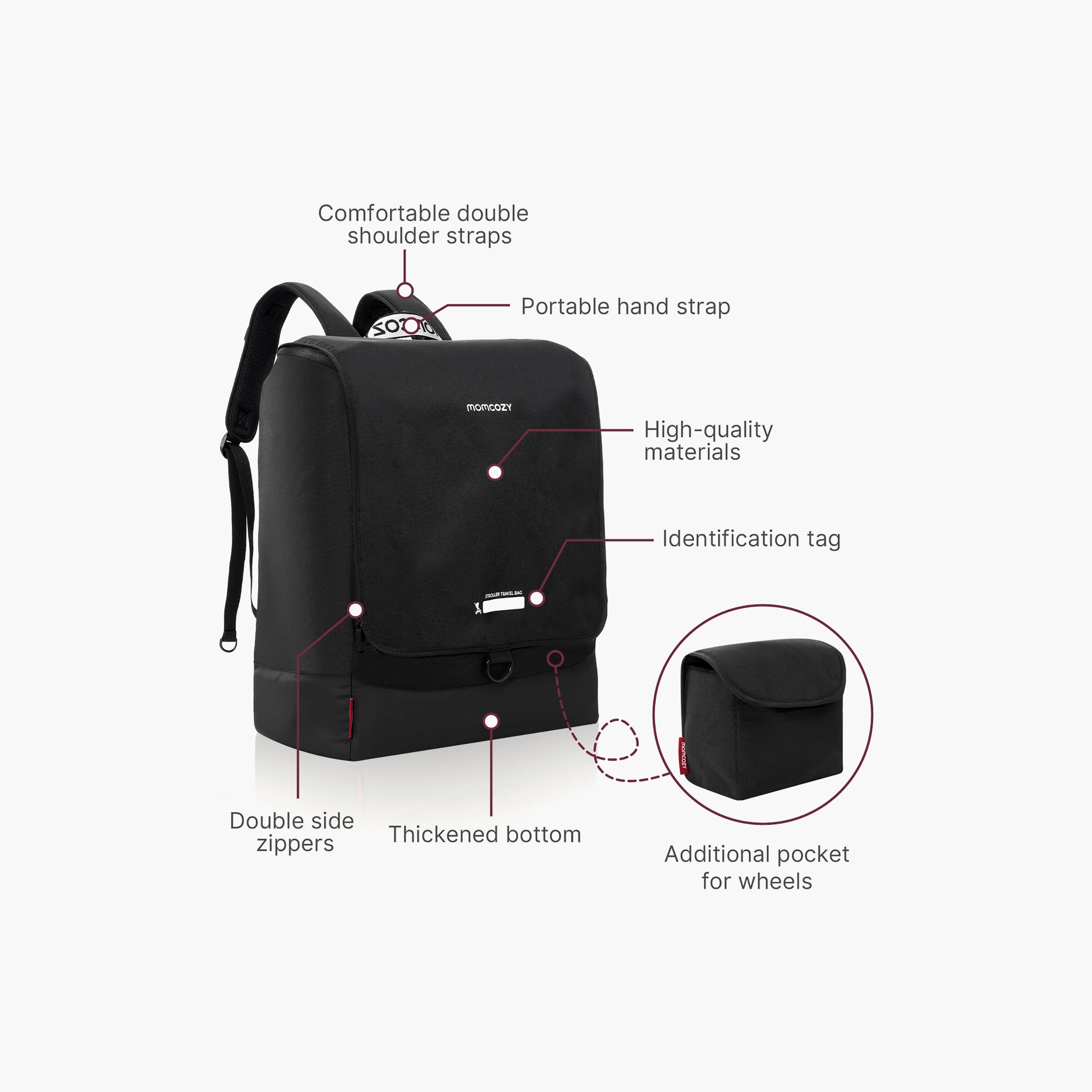 Momcozy Stroller Travel Bag - Black-baby-gear-travelaccessories-image-4