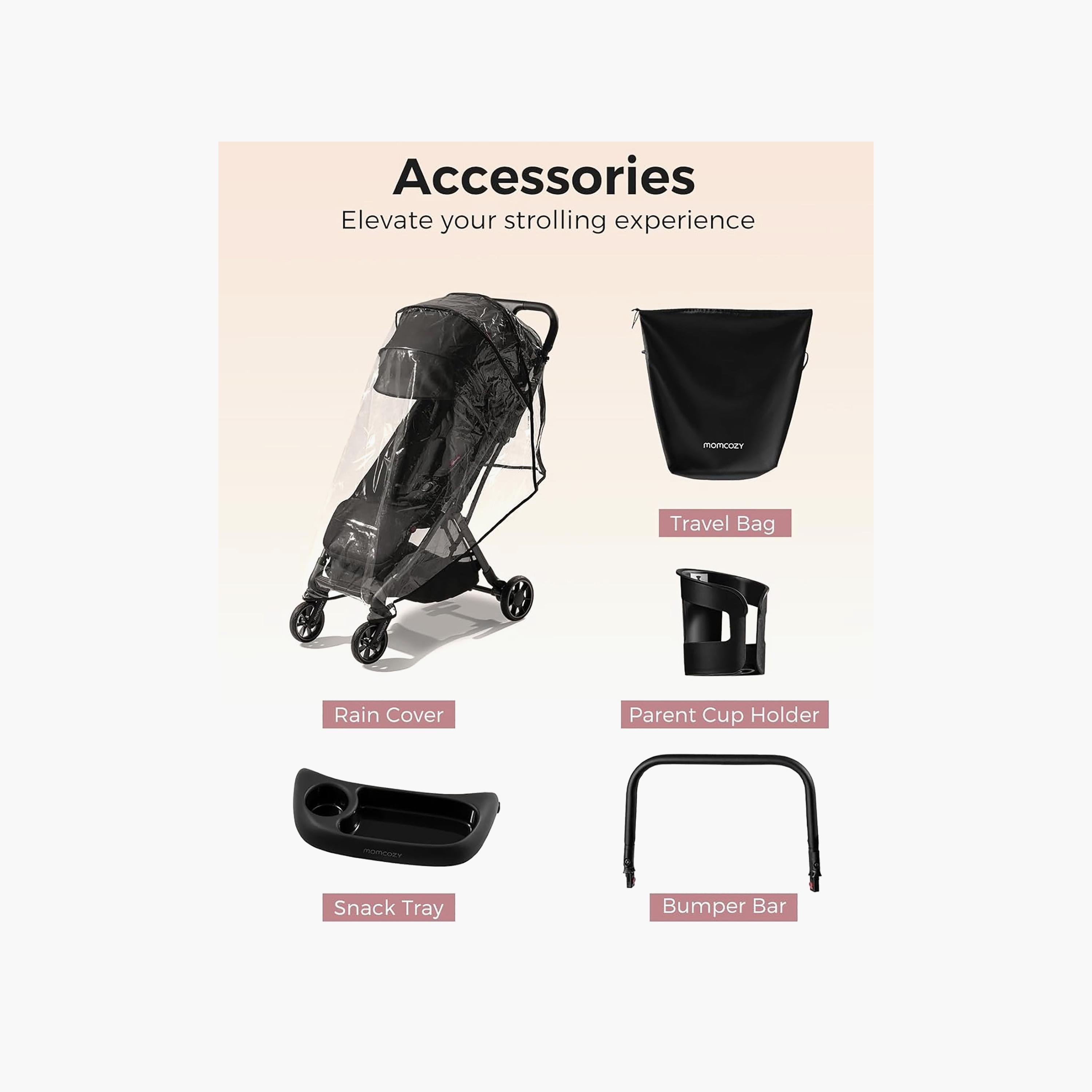 Momcozy ClickGo Lightweight Stroller with Extendable UPF50+ Canopy - Black - 0 Months+-baby-gear-strollersandprams-strollers-image-2