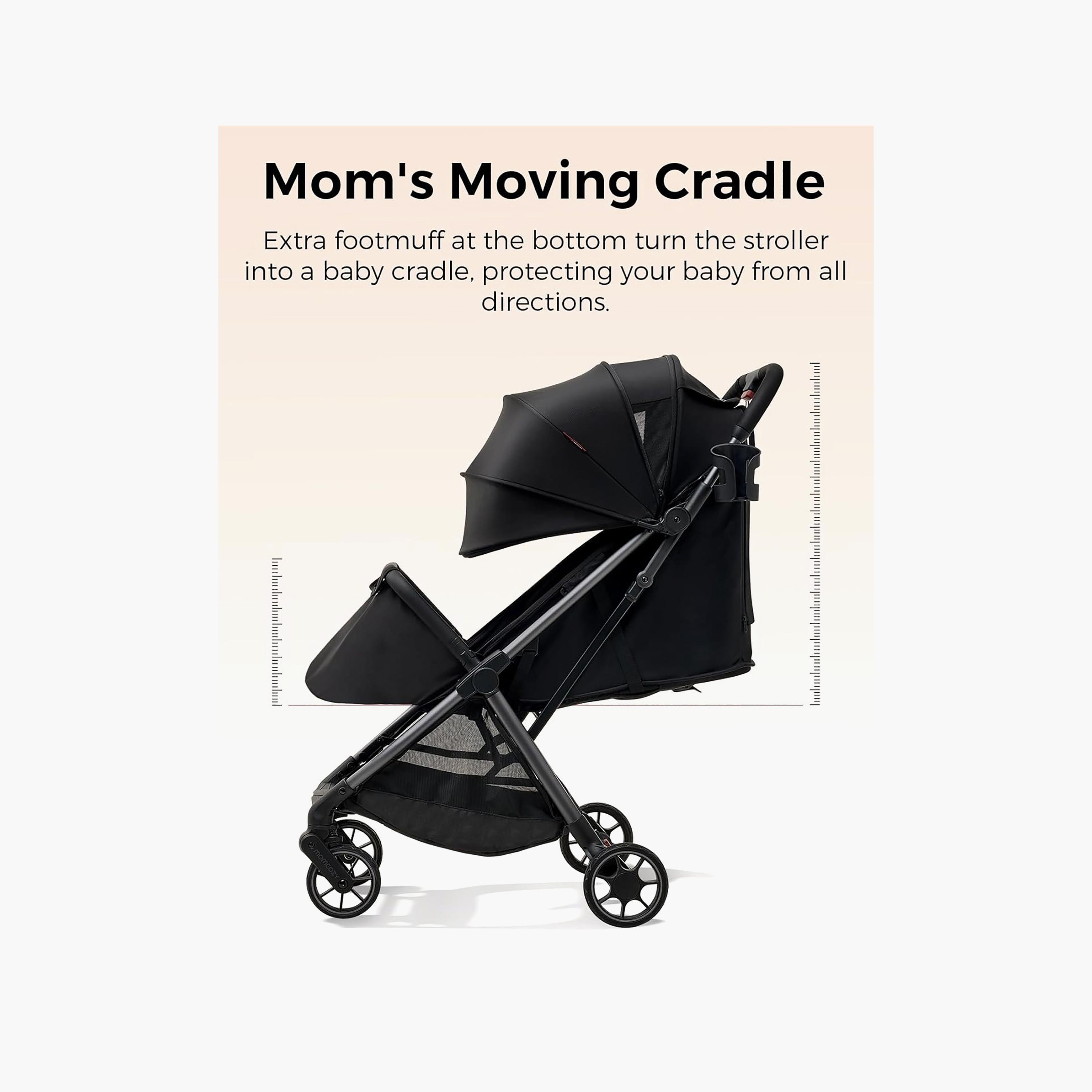 Momcozy ClickGo Lightweight Stroller with Extendable UPF50+ Canopy - Black - 0 Months+-baby-gear-strollersandprams-strollers-image-5