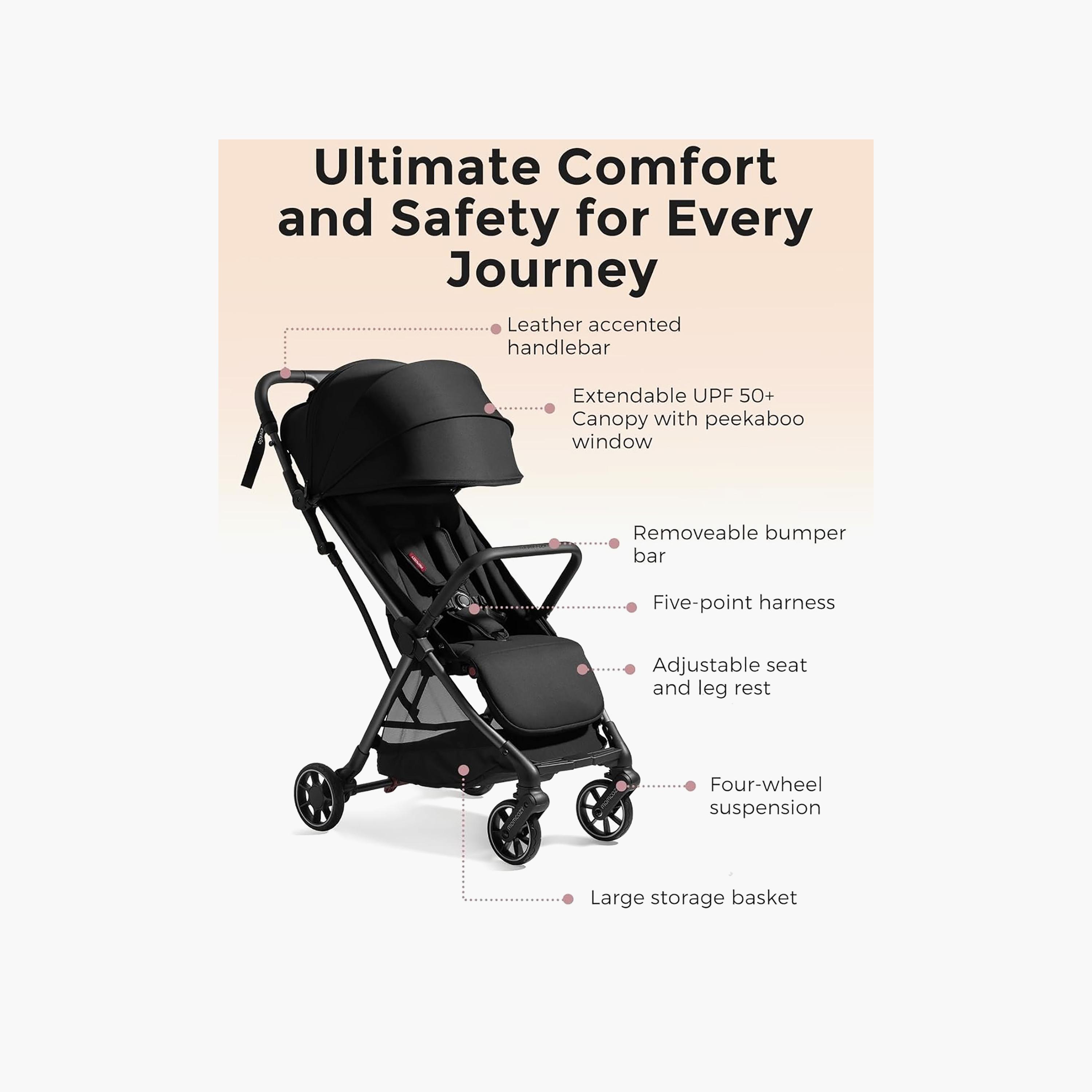 Momcozy ClickGo Lightweight Stroller with Extendable UPF50+ Canopy - Black - 0 Months+-baby-gear-strollersandprams-strollers-image-7