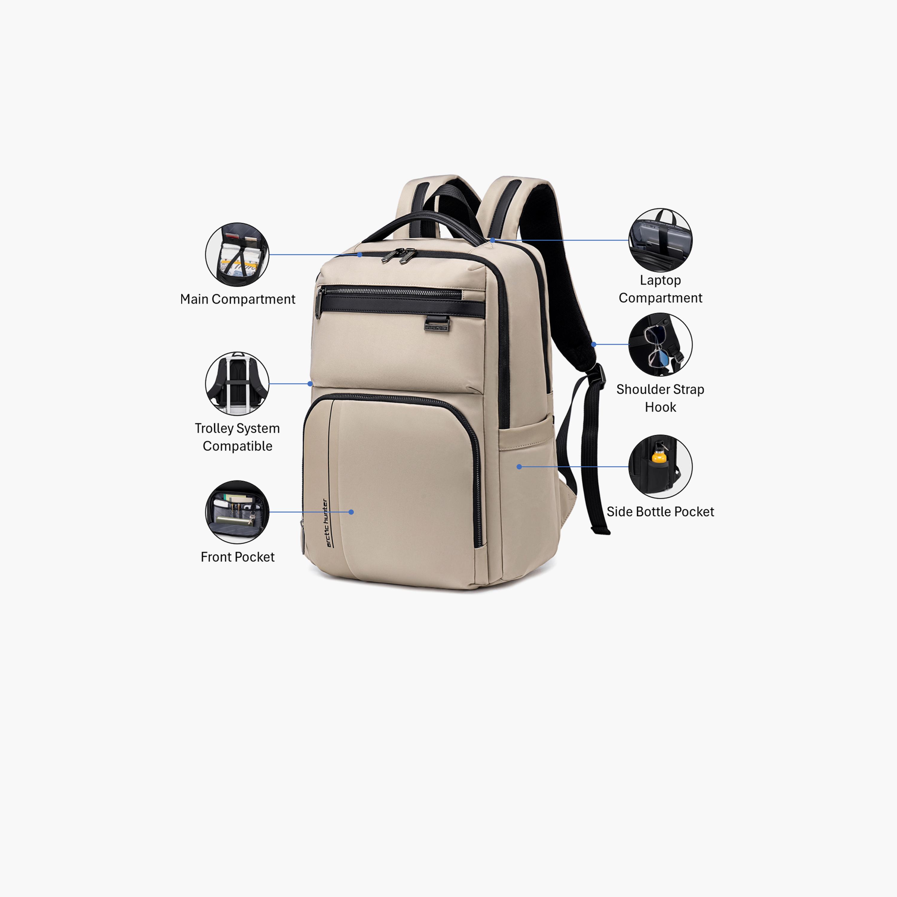 Arctic Hunter 20L | 17 Inches, Backpack with Adjustable Strap | B00808-AH-travel-luggagesandbags-backpacks-image-3