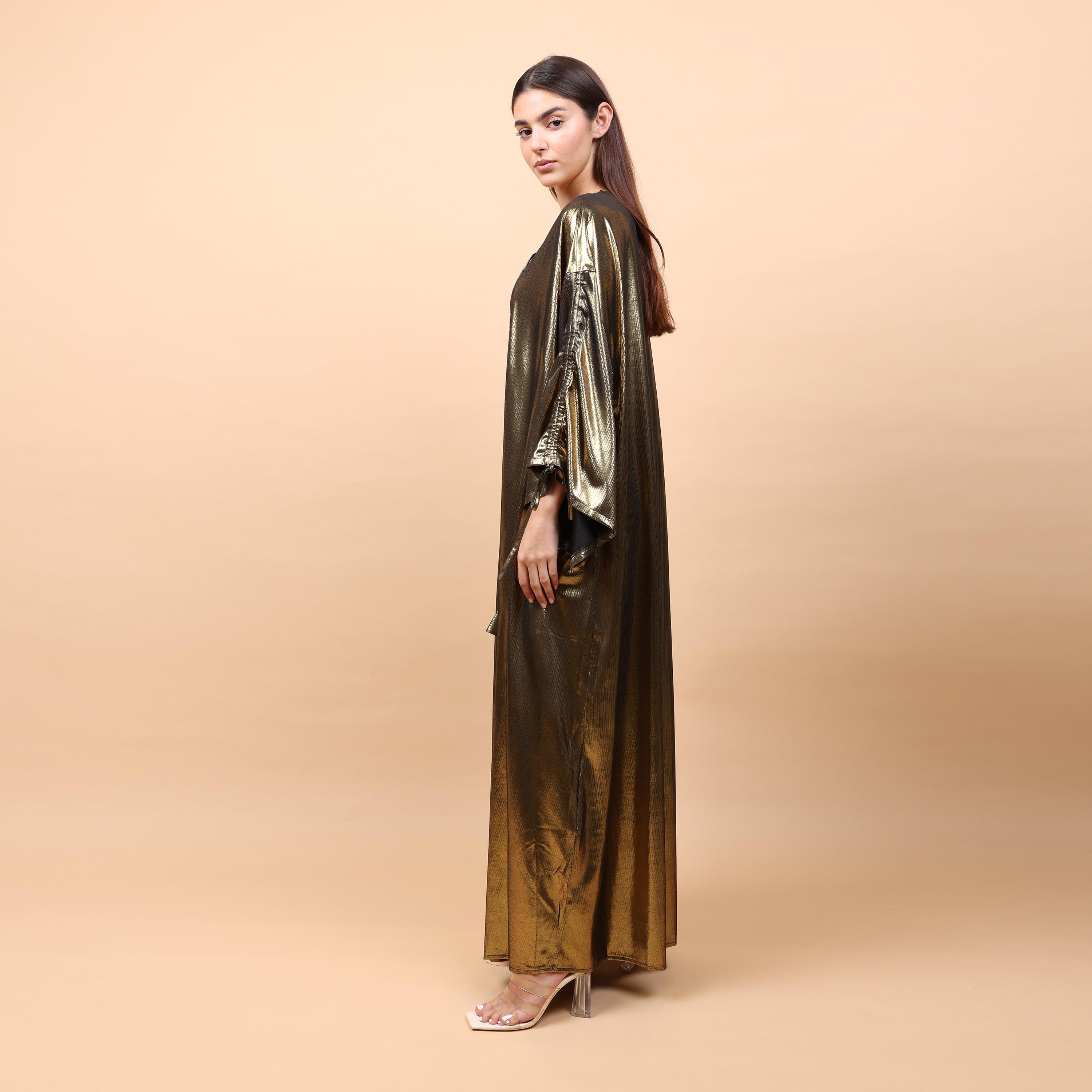 IKKXA Metallic Dropped Sleeves Women's Evening Jalabiya-women-arabicclothing-jalabiyas-image-3