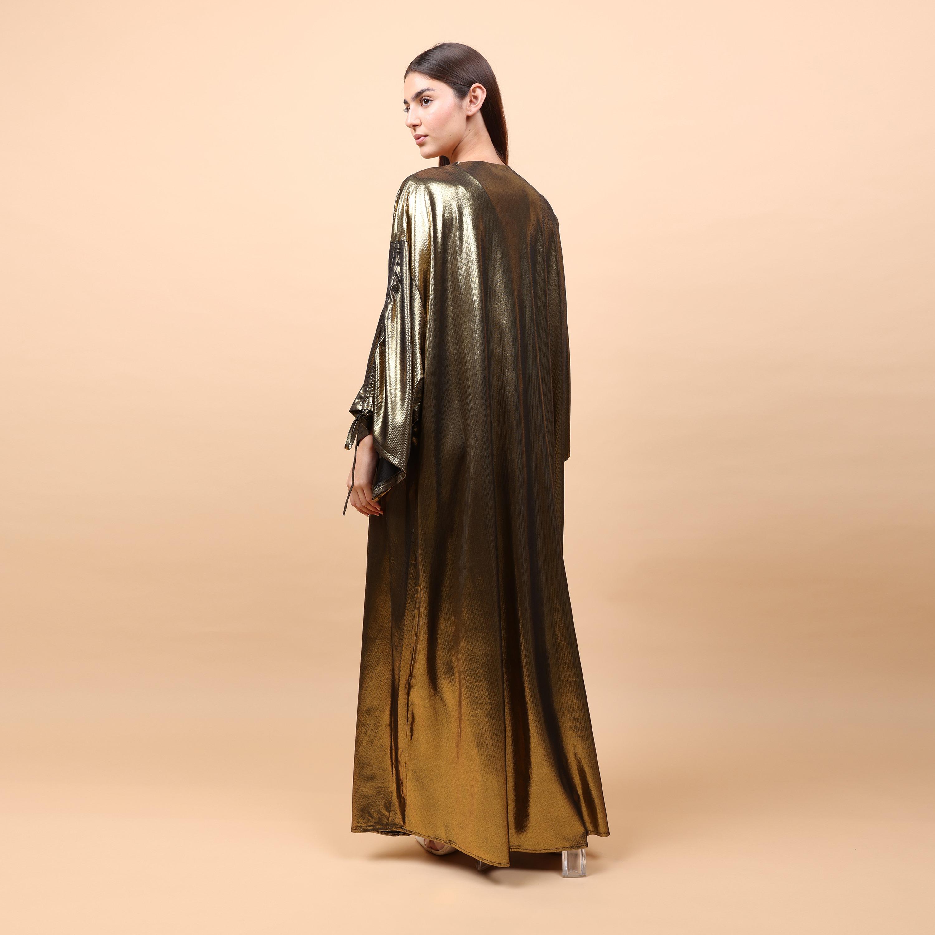IKKXA Metallic Dropped Sleeves Women's Evening Jalabiya-women-arabicclothing-jalabiyas-image-4