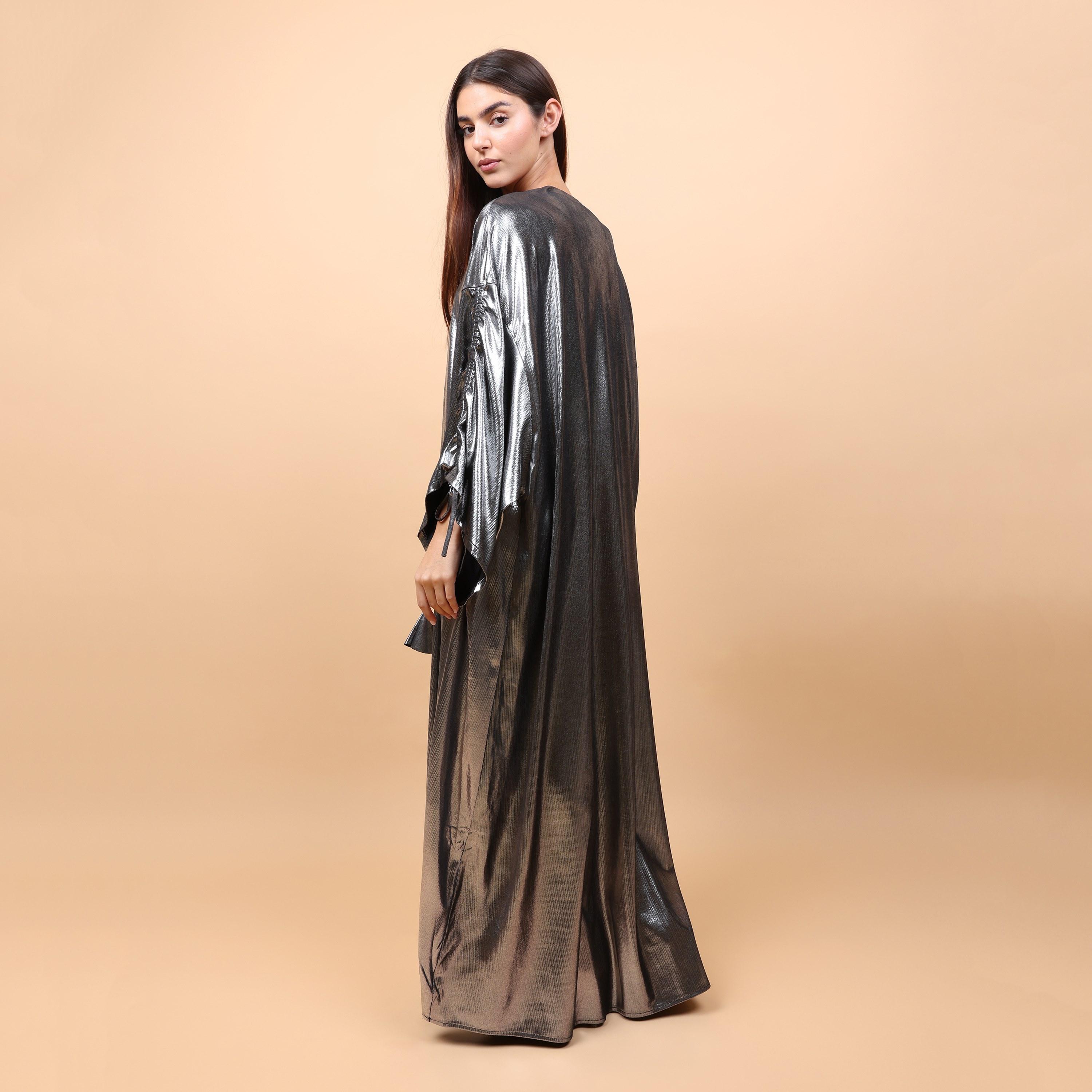 IKKXA Metallic Dropped Sleeves Women's Evening Jalabiya-women-arabicclothing-jalabiyas-image-5