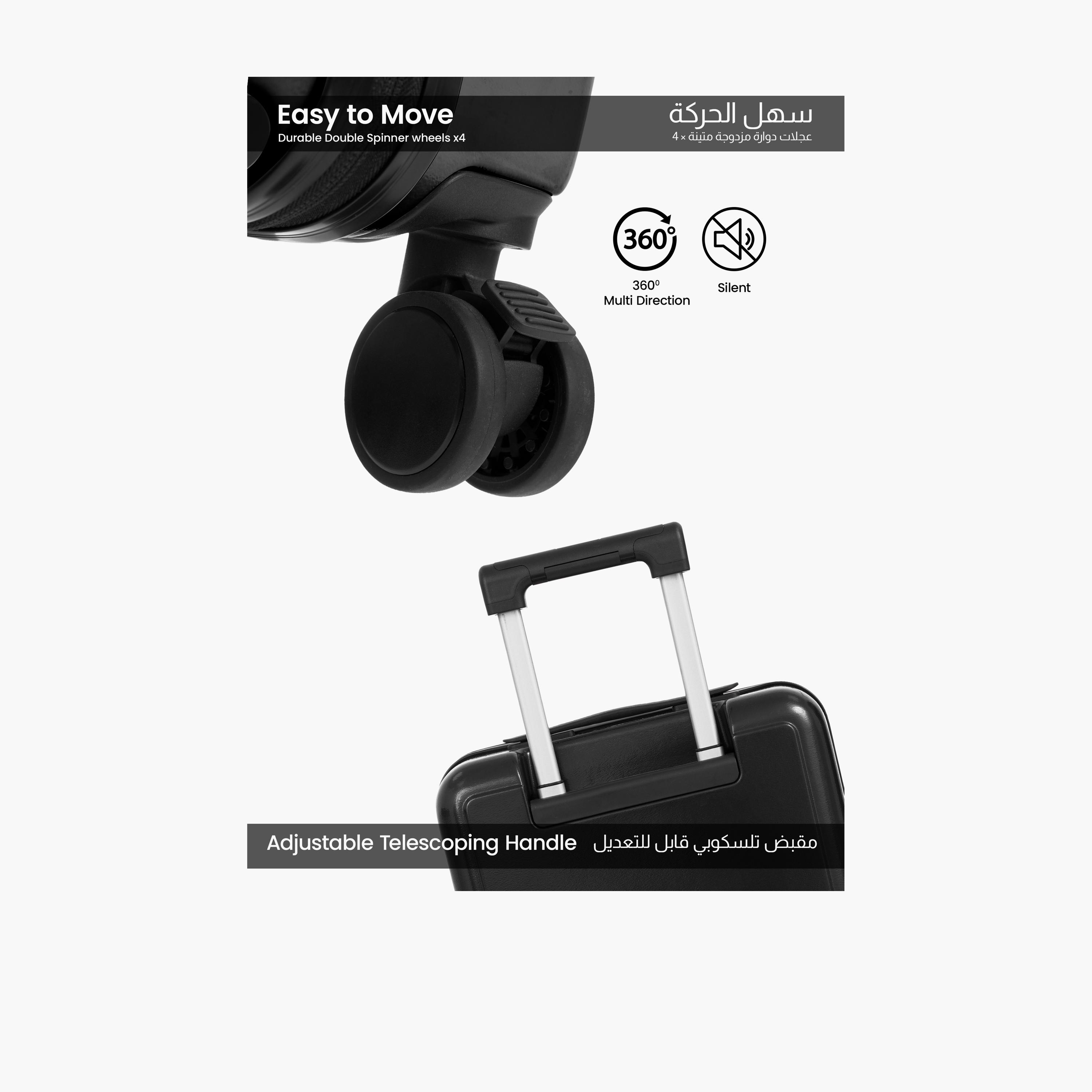 Para John 55 CM Small Cabin ABS Hard Sided 4-Wheeler Spinner Trolley Bag with Combination Lock-travel-luggagesandbags-luggage-image-3