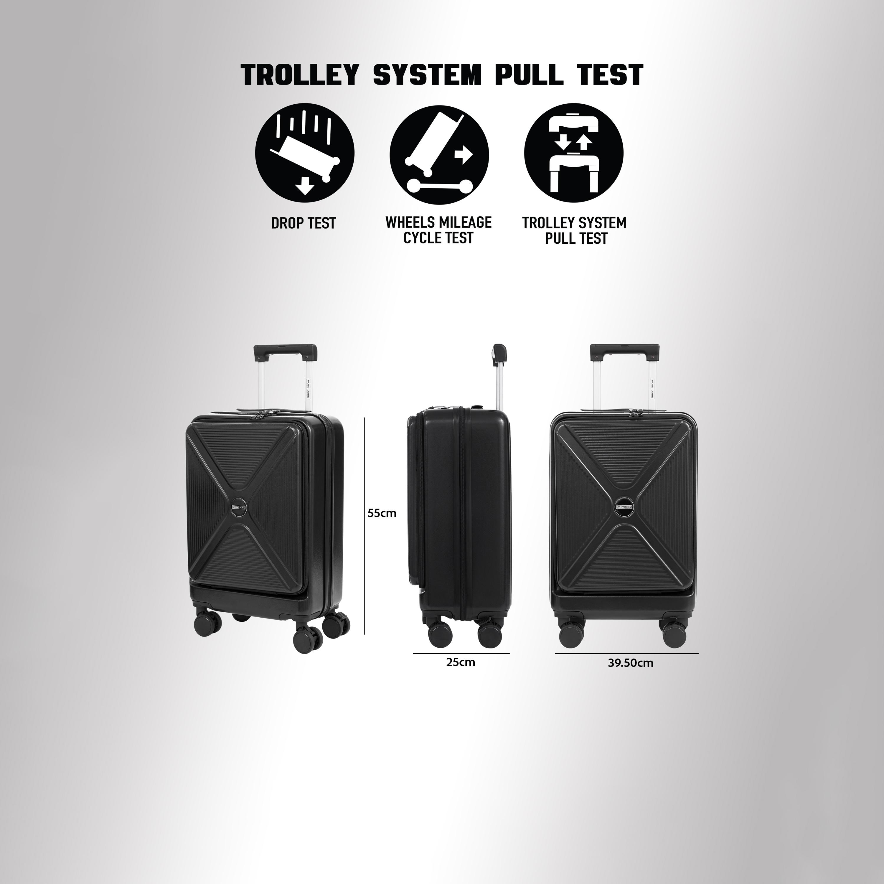 Para John 55 CM Small Cabin ABS Hard Sided 4-Wheeler Spinner Trolley Bag with Combination Lock-travel-luggagesandbags-luggage-image-5