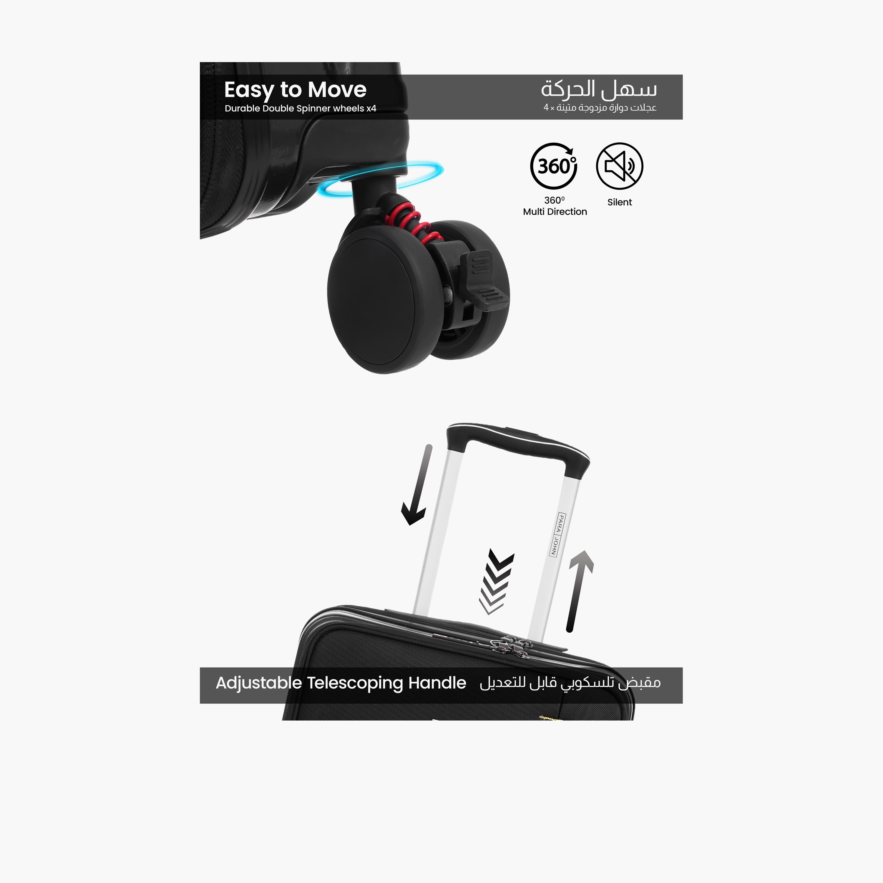 Para John 55 CM Small Cabin ABS Hard Sided 4-Wheeler Spinner Trolley Bag with Combination Lock-travel-luggagesandbags-luggage-image-3